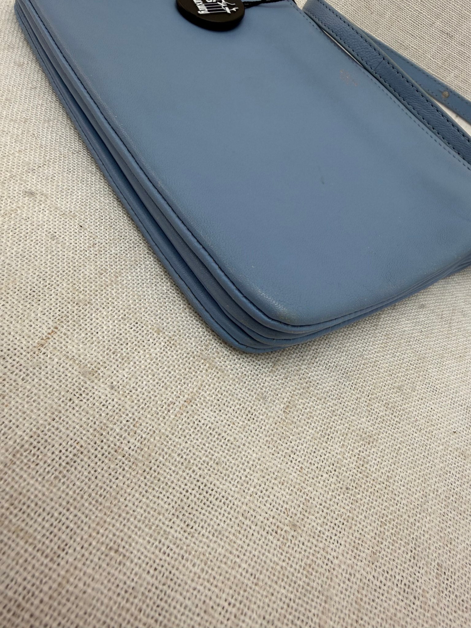 Celine Blue Leather Trio Zip Crossbody