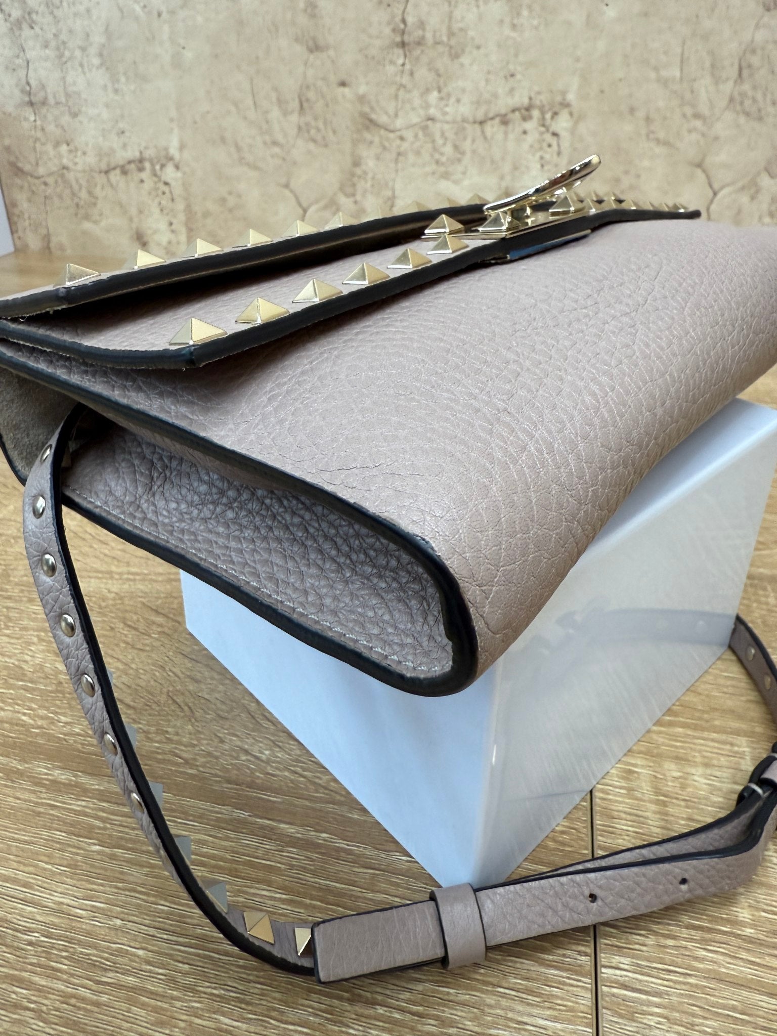 Valentino Dusty Rose Rockstud Two Pocket Crossbody