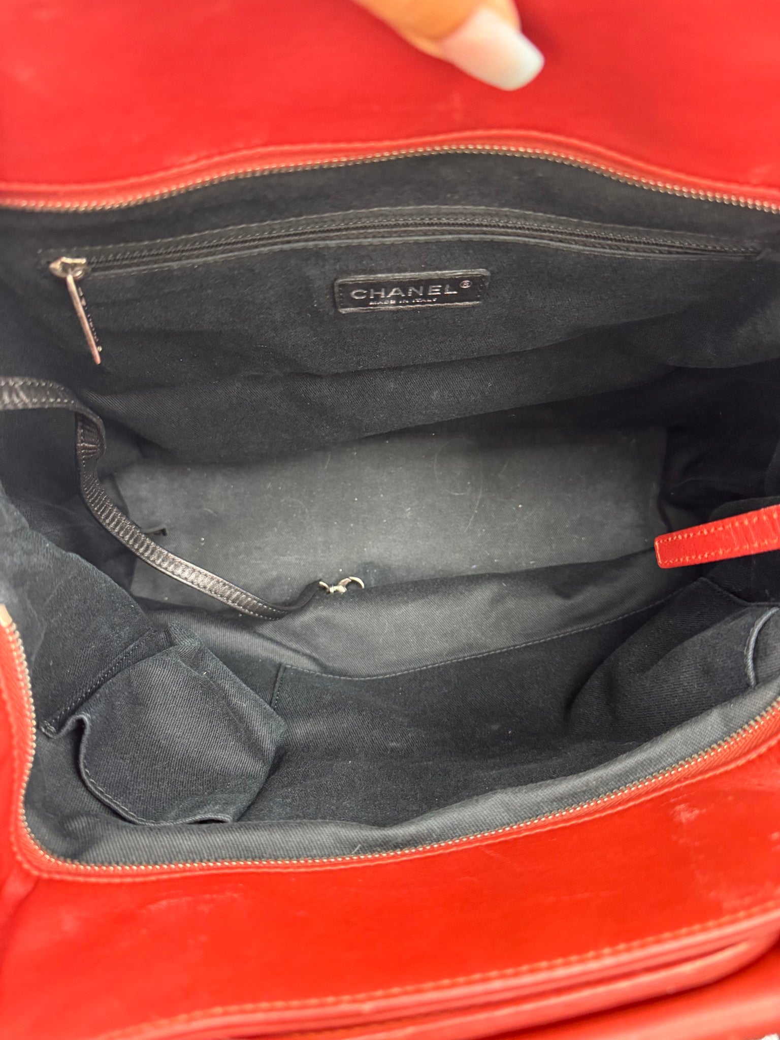 Chanel Red Iridescent Calfskin Leather "In the Mix" Large Shopping Tote Bag