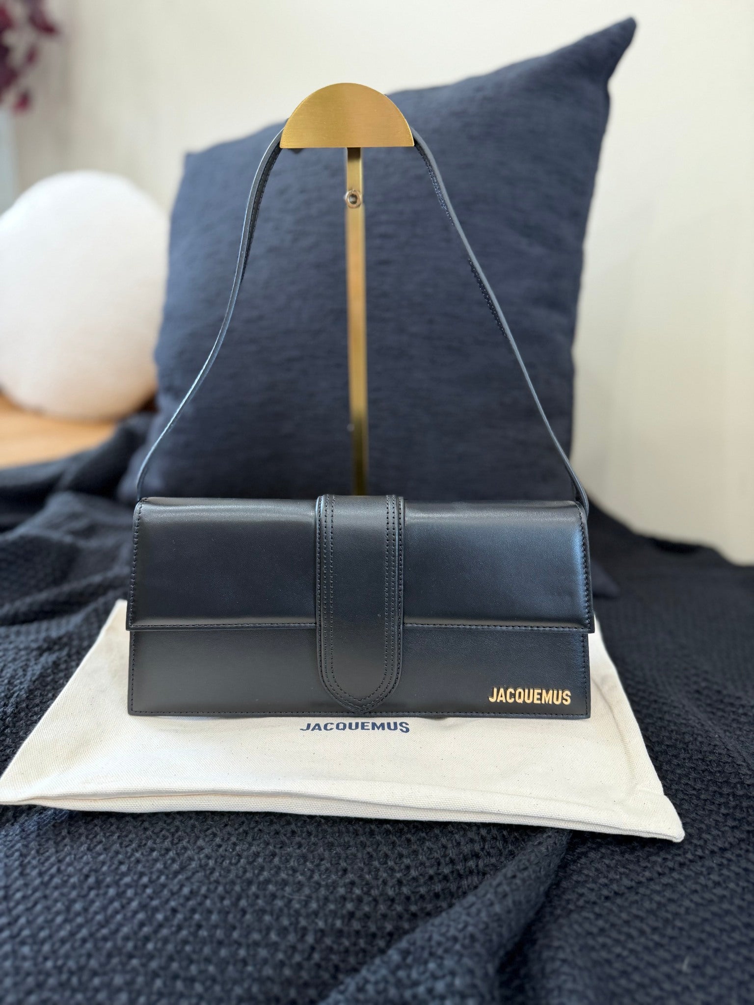 BRAND NEW- Jacquemus Black Leather Le Grand Bambino Bag
