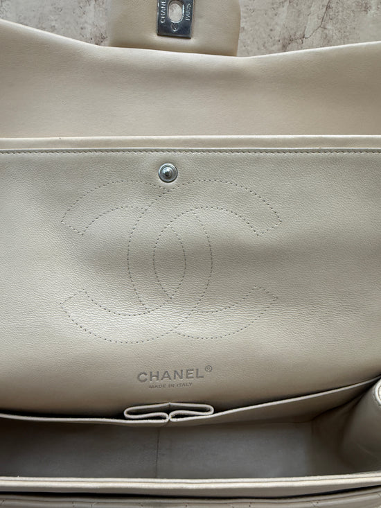 Chanel Beige Quilted Lambskin Jumbo Double Flap Bag