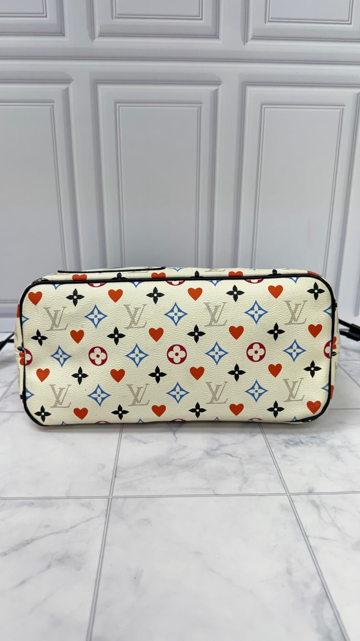 Louis Vuitton Cream Multicolor Monogram Game On Neverfull MM 
