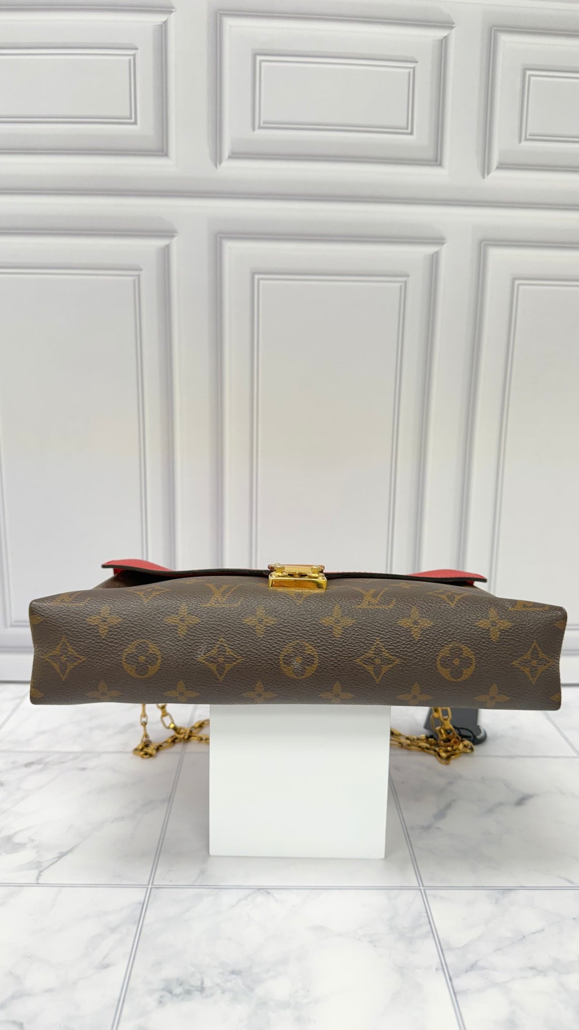 Louis Vuitton Red Monogram Pallas Chain Shoulder Bag