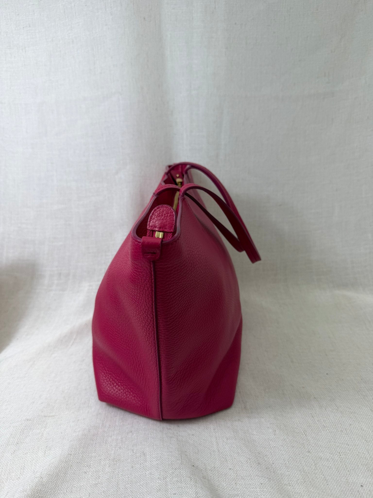 Ferragamo Pink Pebbled Leather Shoulder Bag