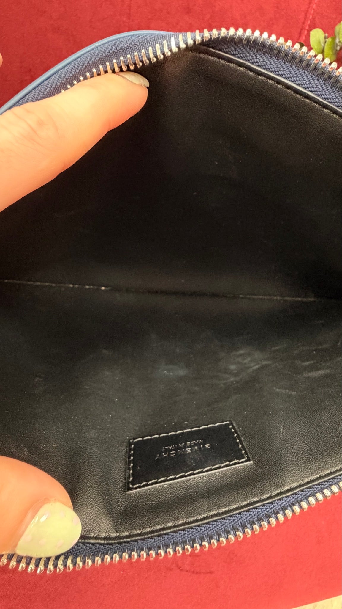 Givenchy Blue Star Embossed Zipper Clutch