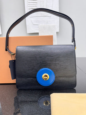 Louis Vuitton Black Epi And Blue Leather Friedland Shoulder Bag