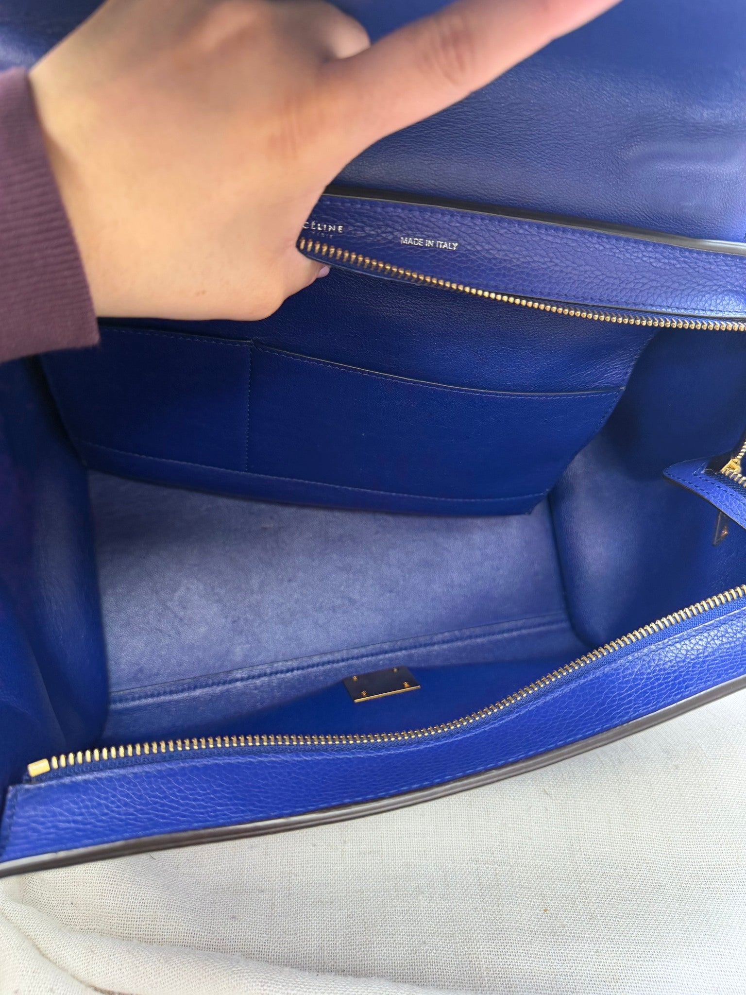 Celine Blue Leather Trapeze Bag