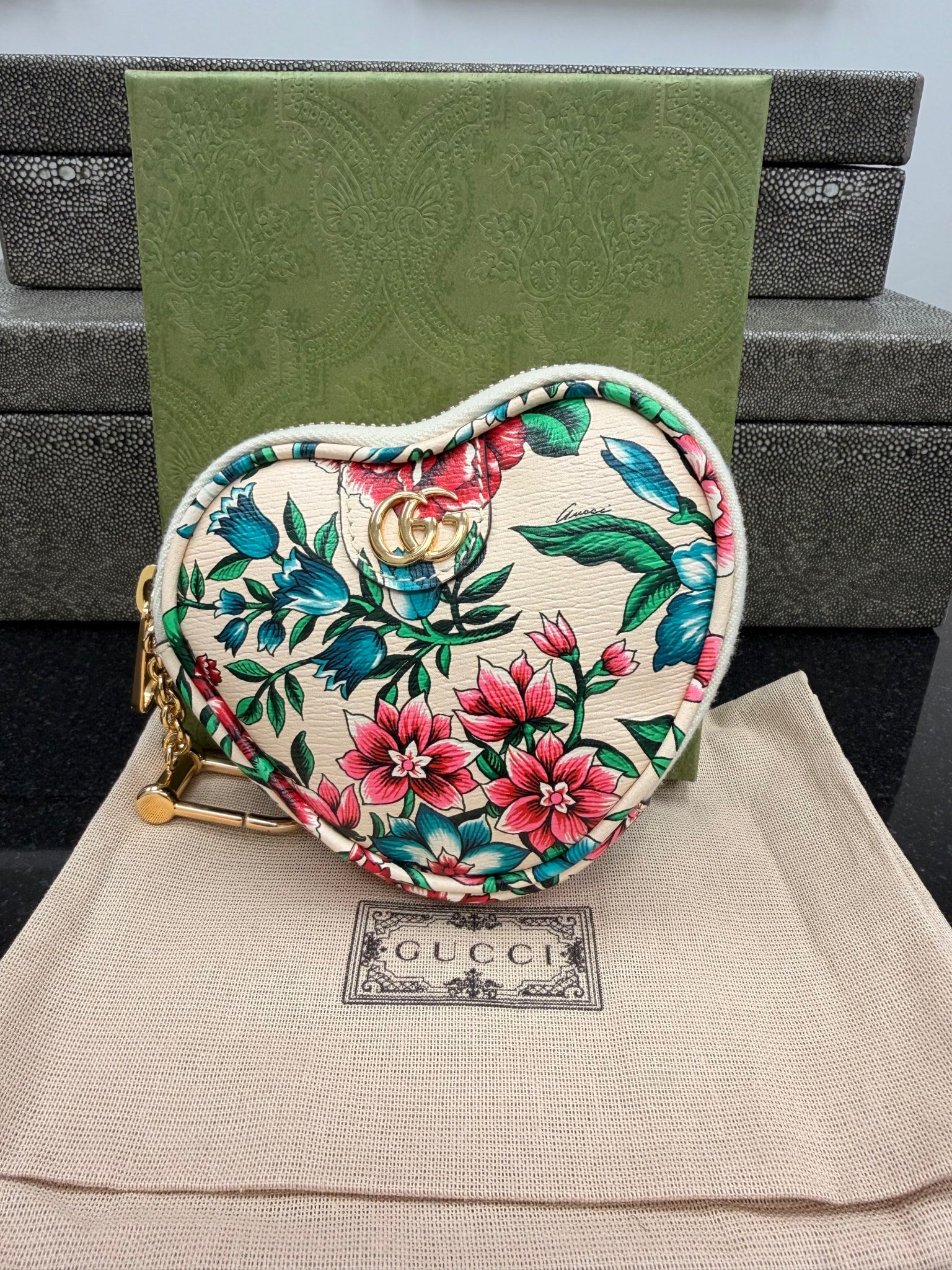 Gucci Floral Heart Coin Case