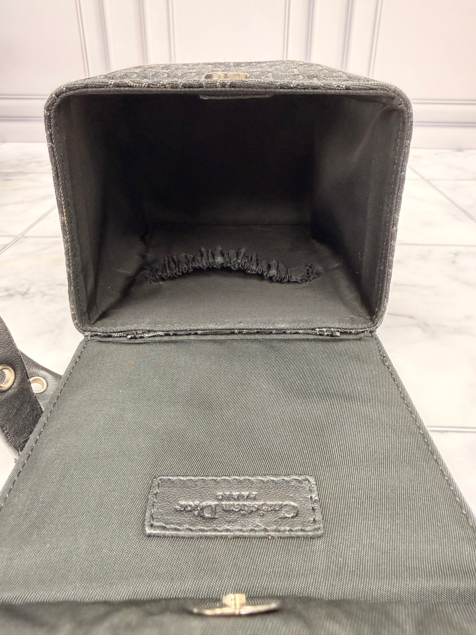 Dior Black Canvas Trotter Bag