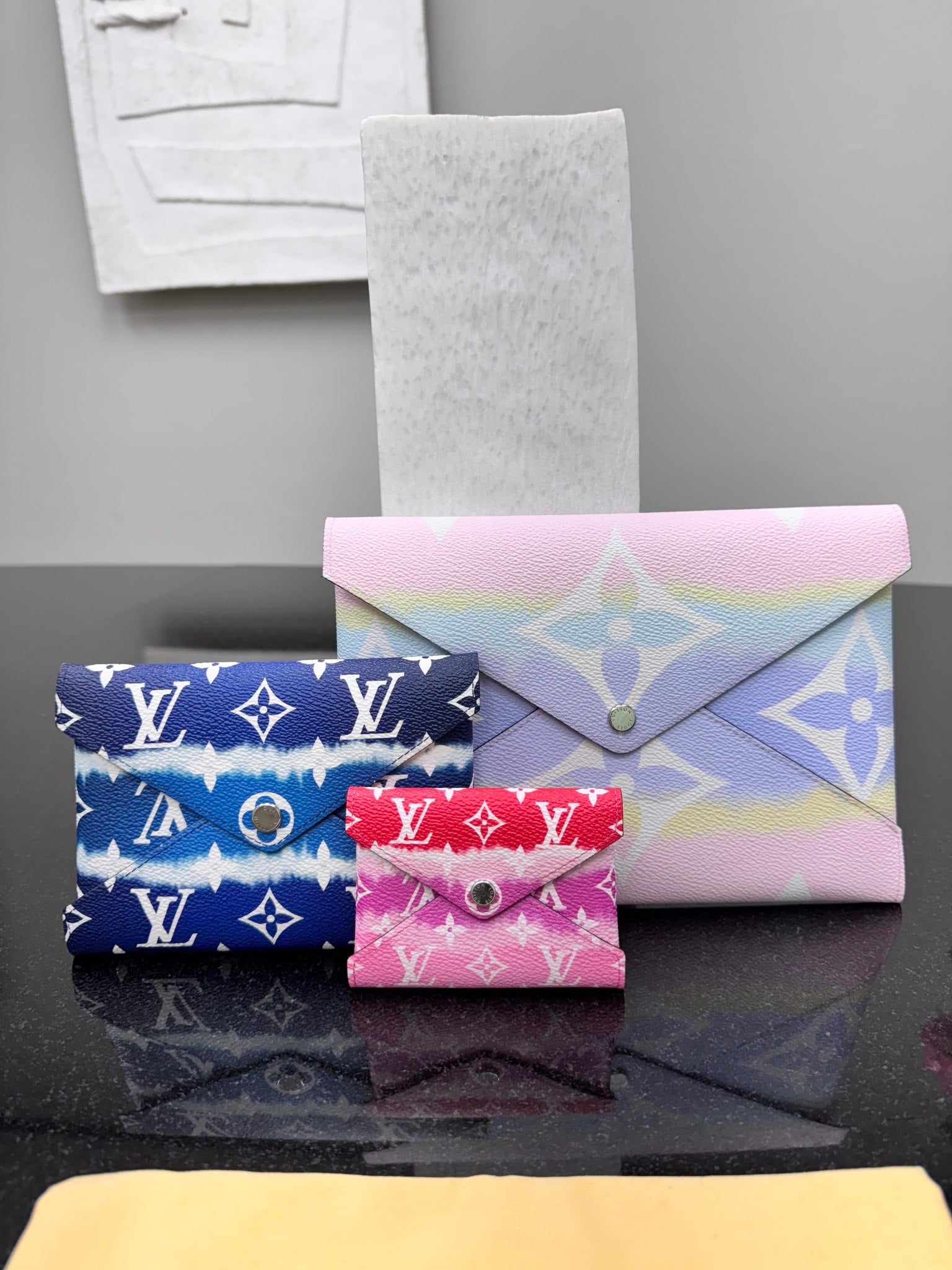 LIKE NEW - Louis Vuitton Monogram Multicolor Escale Kirigami Pochette Set