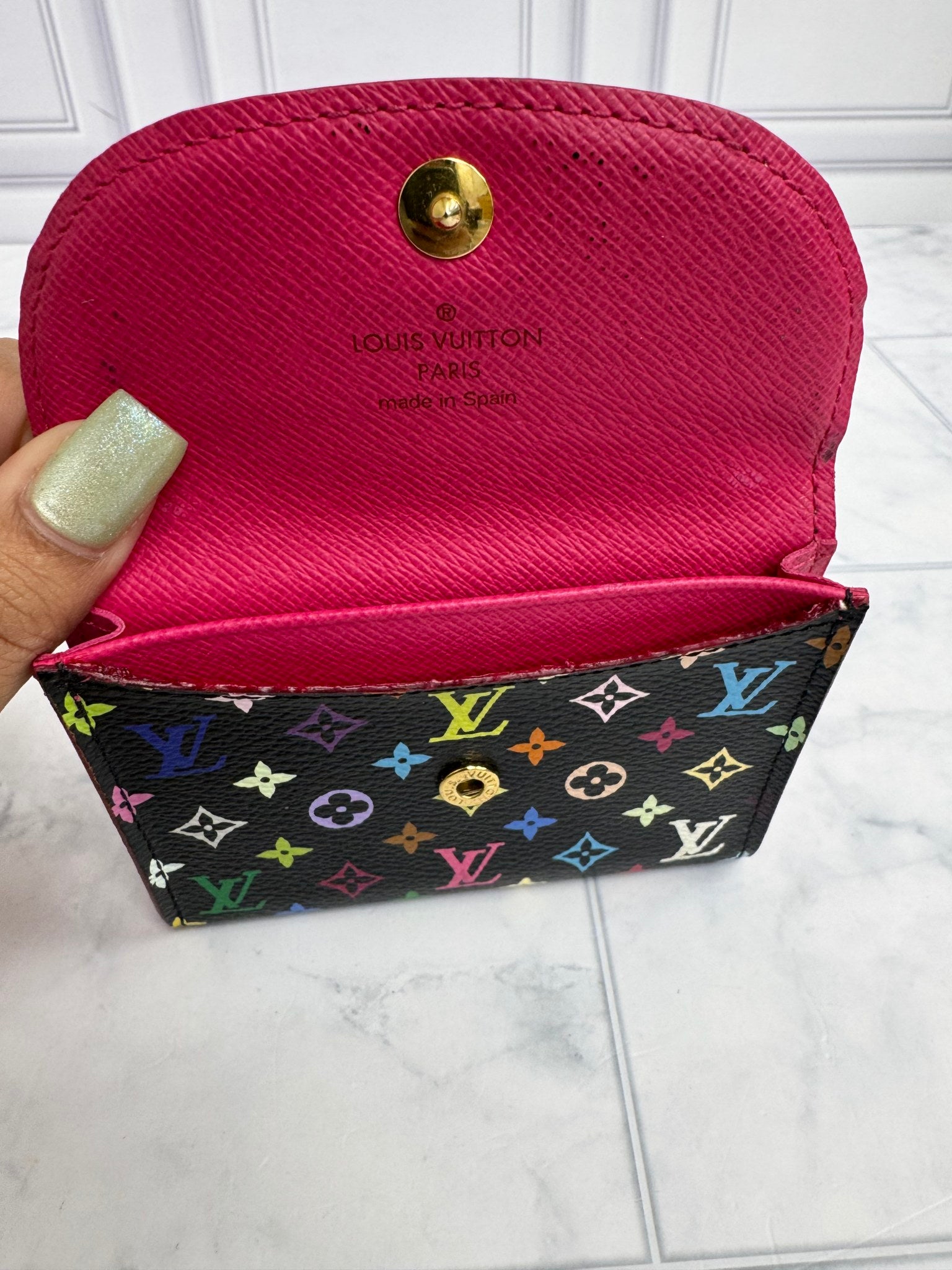 Louis Vuitton Black Multicolor Monogram Envelope Business Card Holder