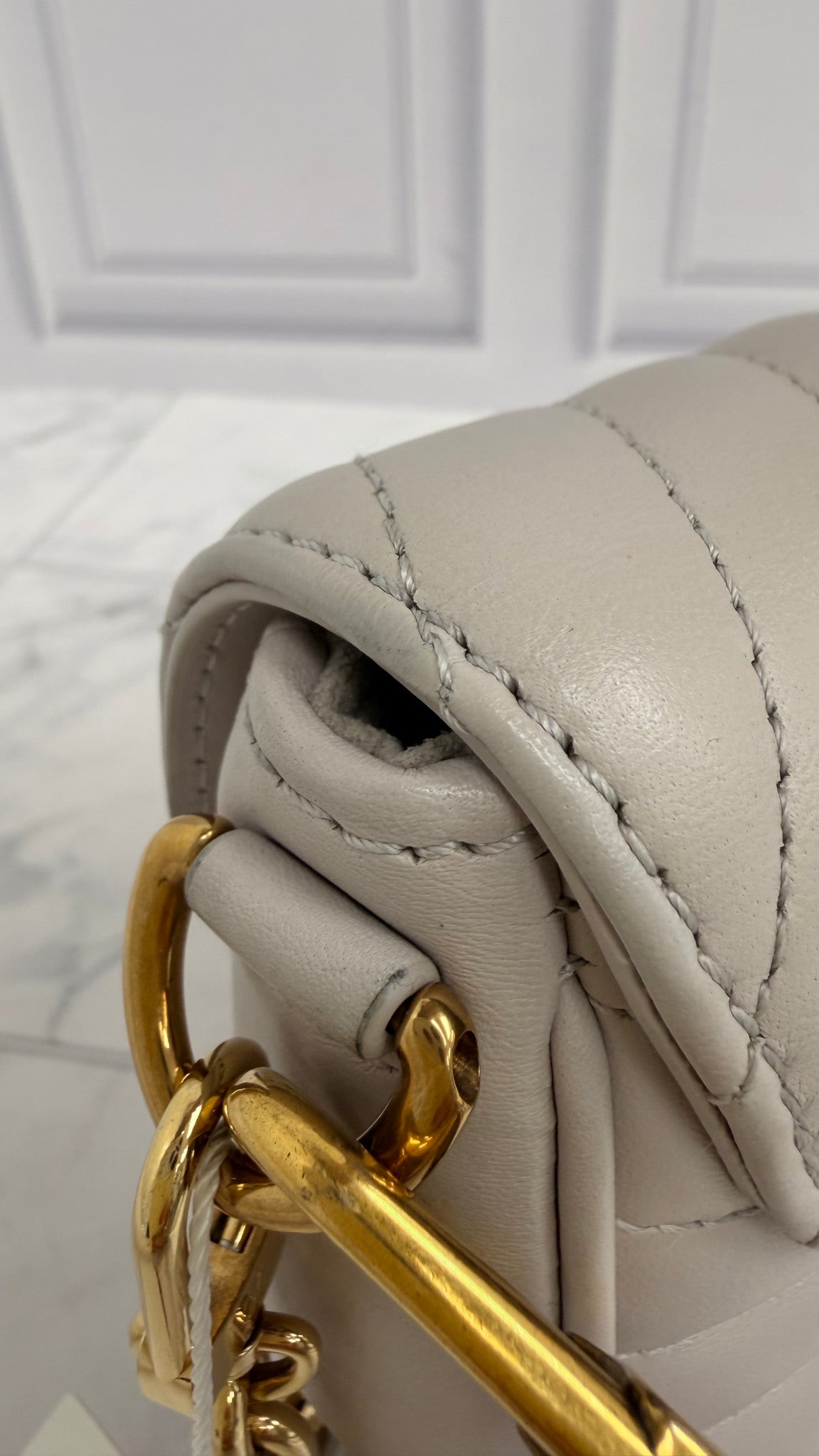Louis Vuitton Grey Chevron Calfskin New Wave Chain Bag