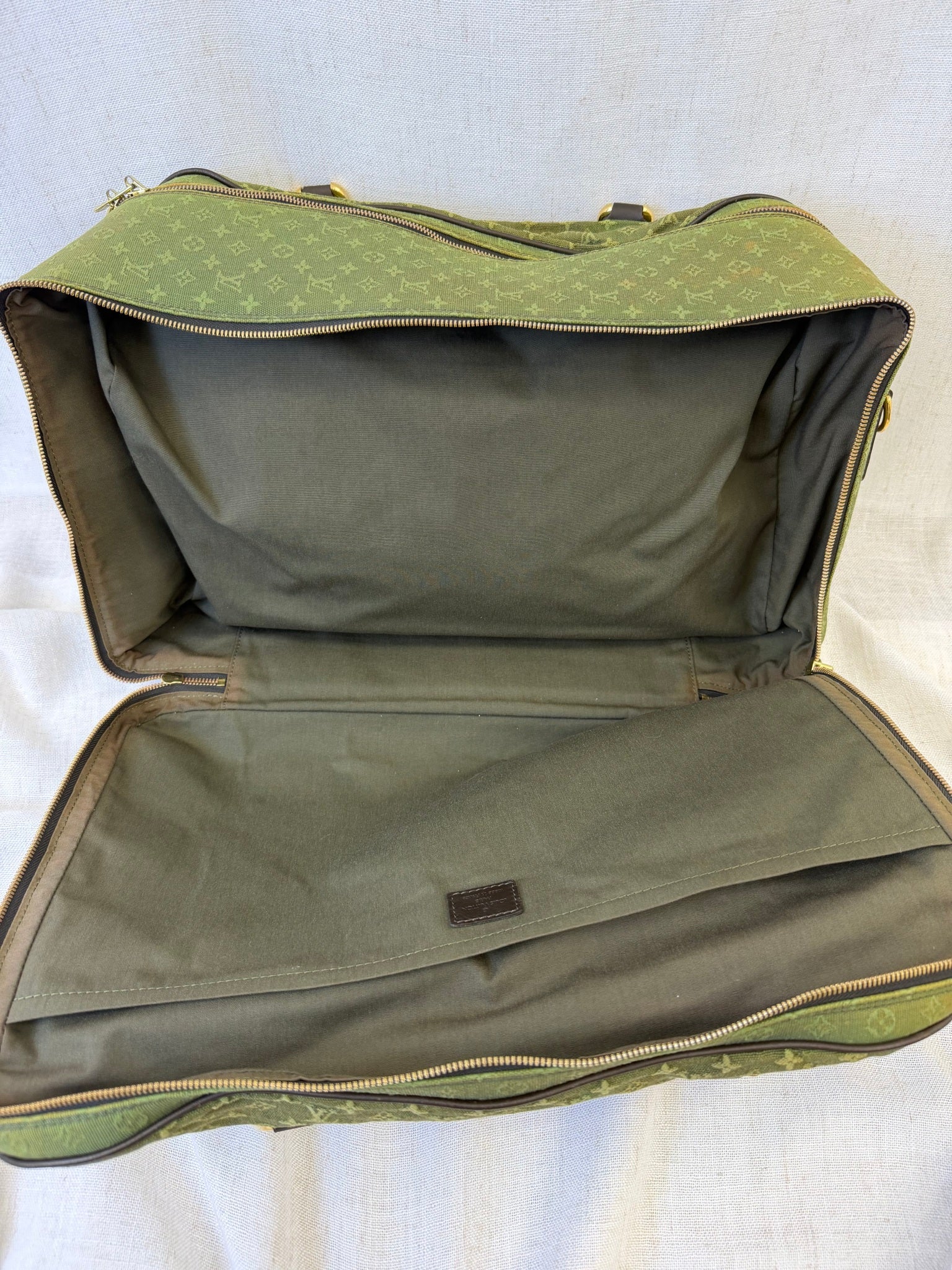 Louis Vuitton Olive Green Monogram Canvas Mini Lin Claudine Duffle Bag