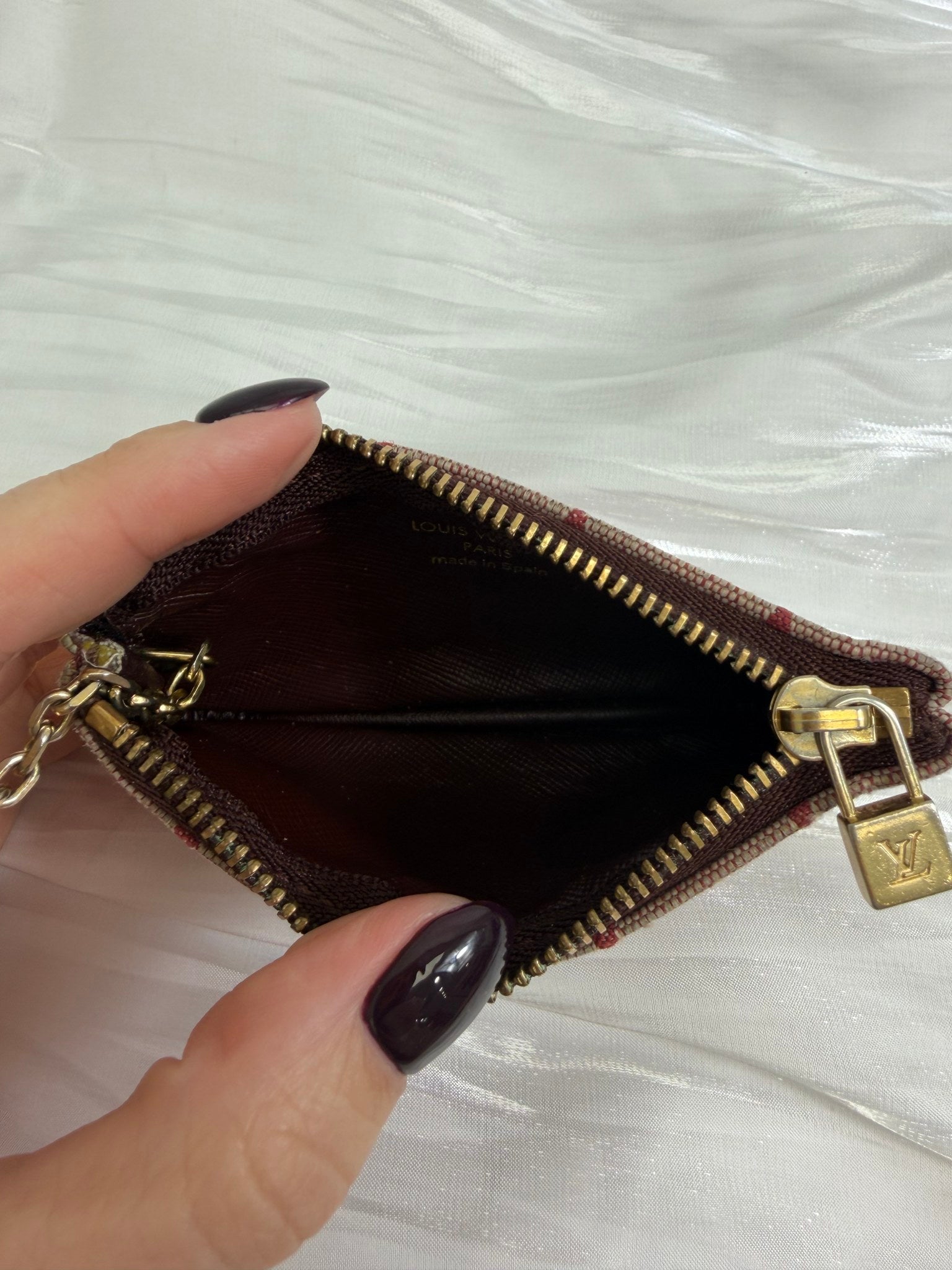 Louis Vuitton Red Mini Lin Key Cles