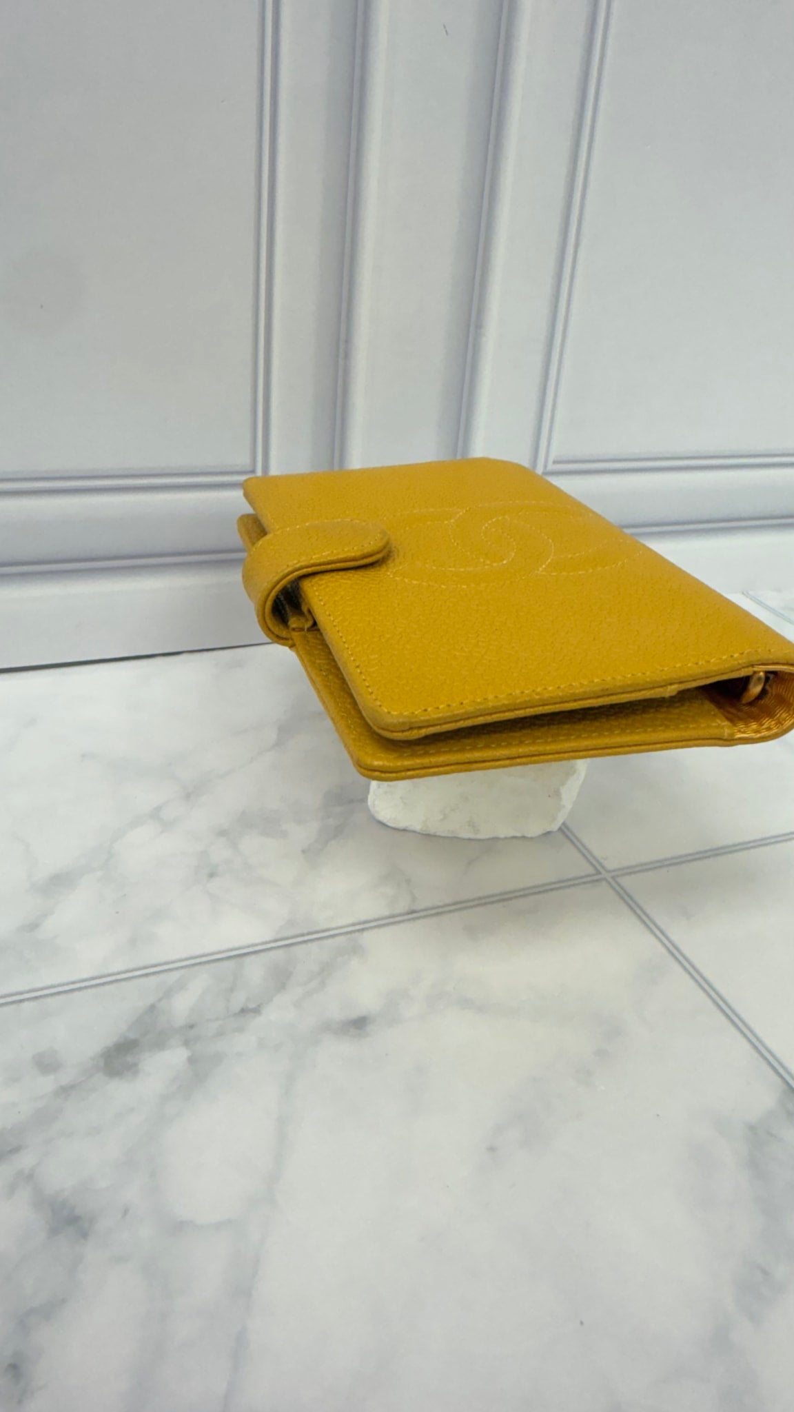Chanel Yellow Caviar Leather Mini Agenda Cover 