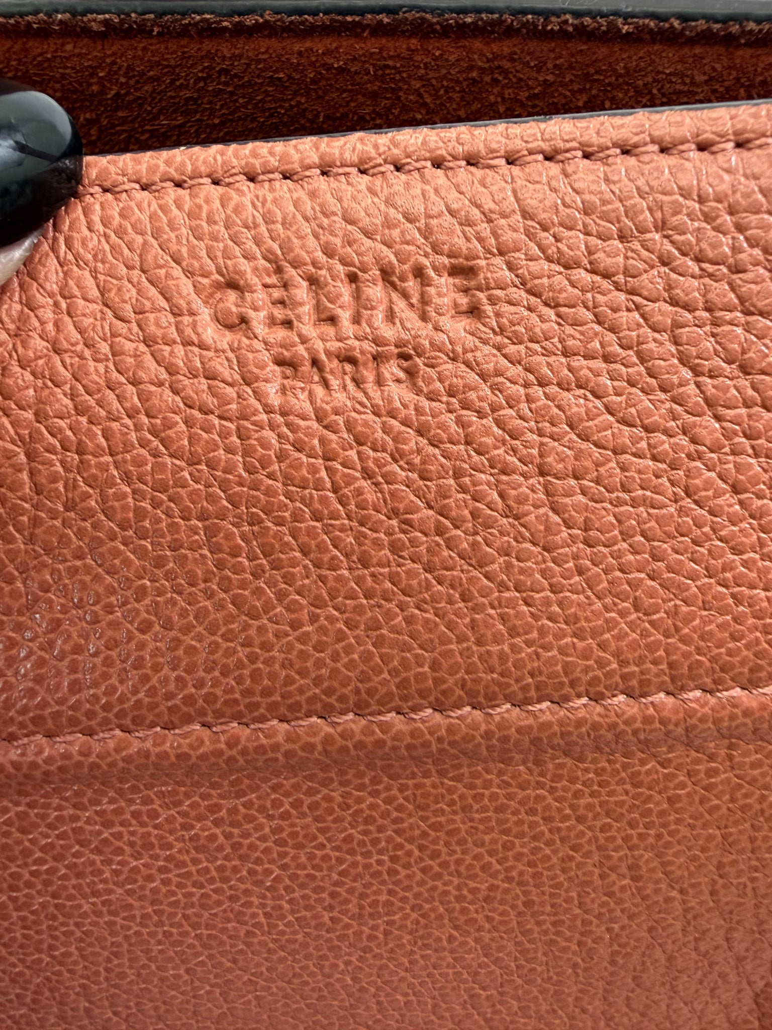 Celine Terracotta Pink Leather Medium Phantom Luggage Tote
