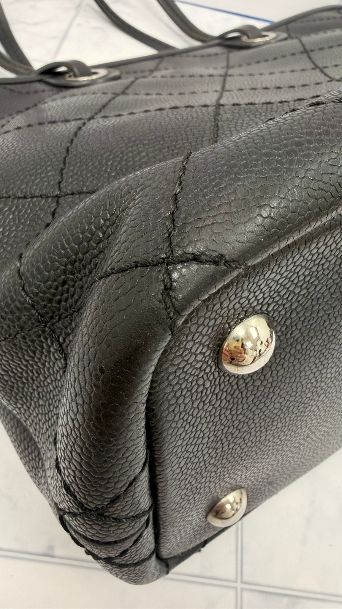 Chanel Black Caviar Leather Shopping Fever Tote 