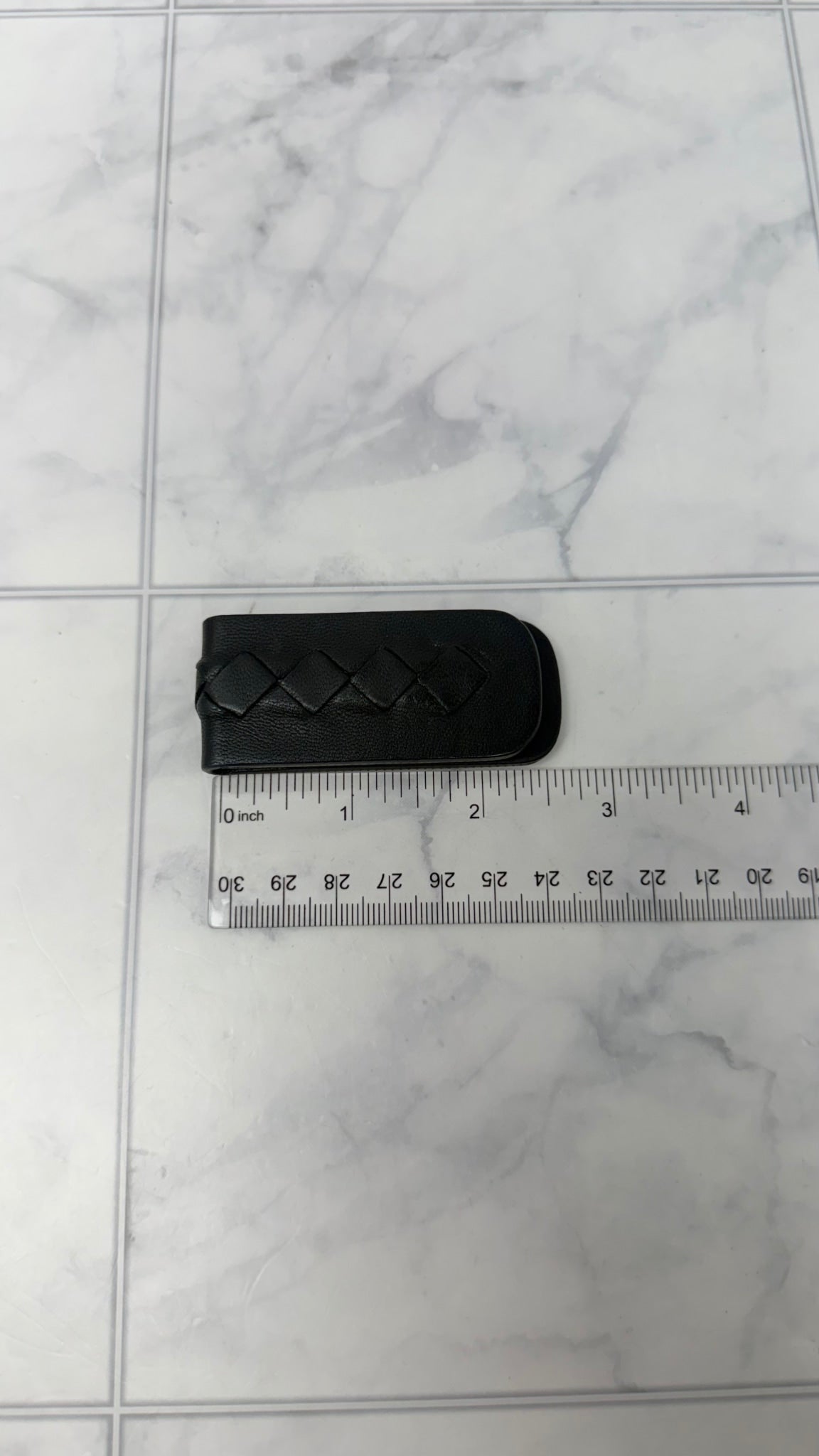 Bottega Veneta Black Intrecciato Leather Money Clip 