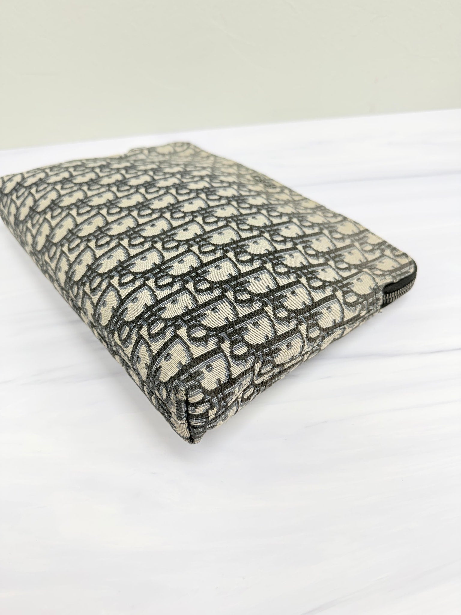 Christian Dior Jacquard Blue Canvas Toiletries Pouch