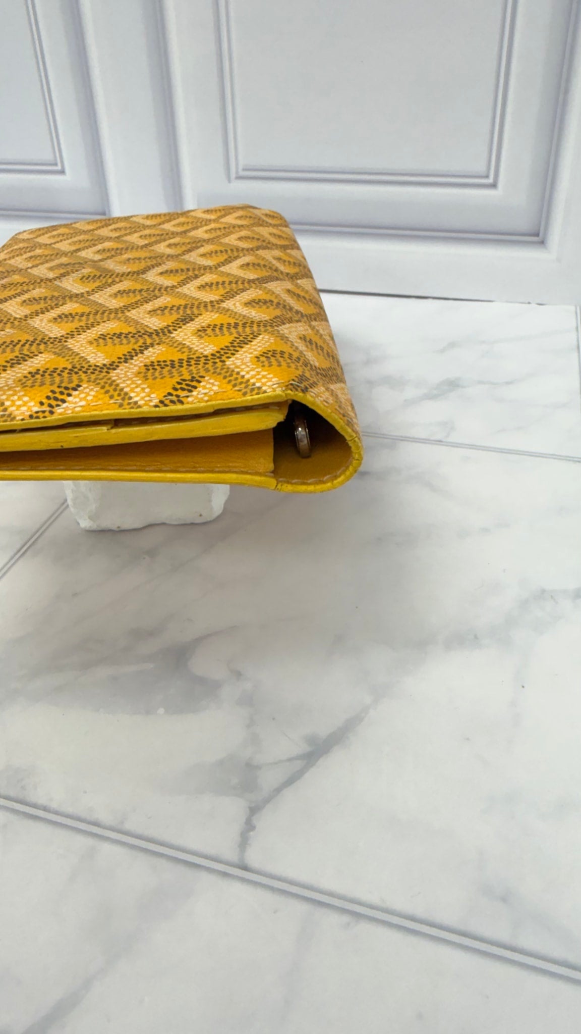Goyard Yellow Goyardine Richelieu Long Wallet 