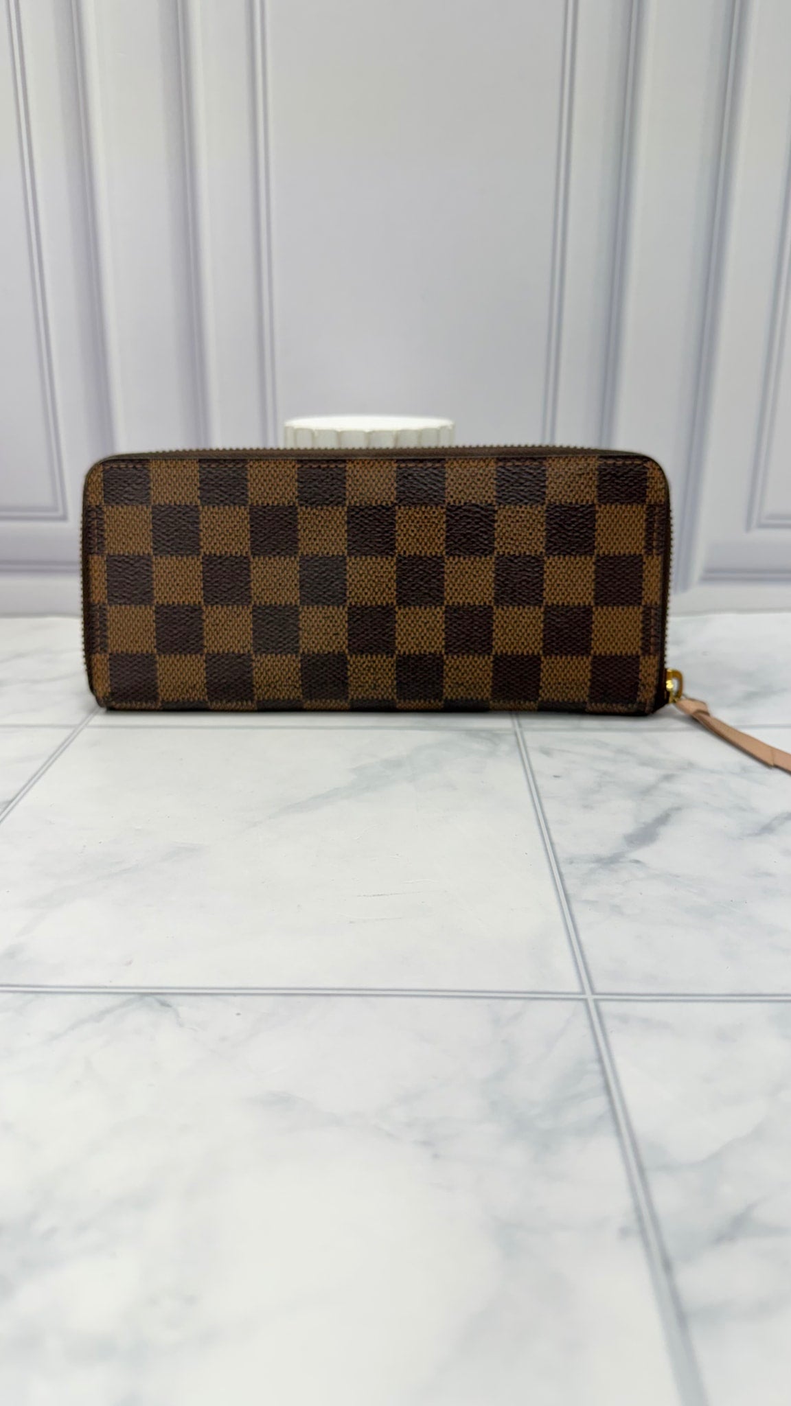Louis Vuitton Damier Ebene & Pink Clemence Wallet