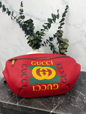 Gucci Red Leather Belt Bag