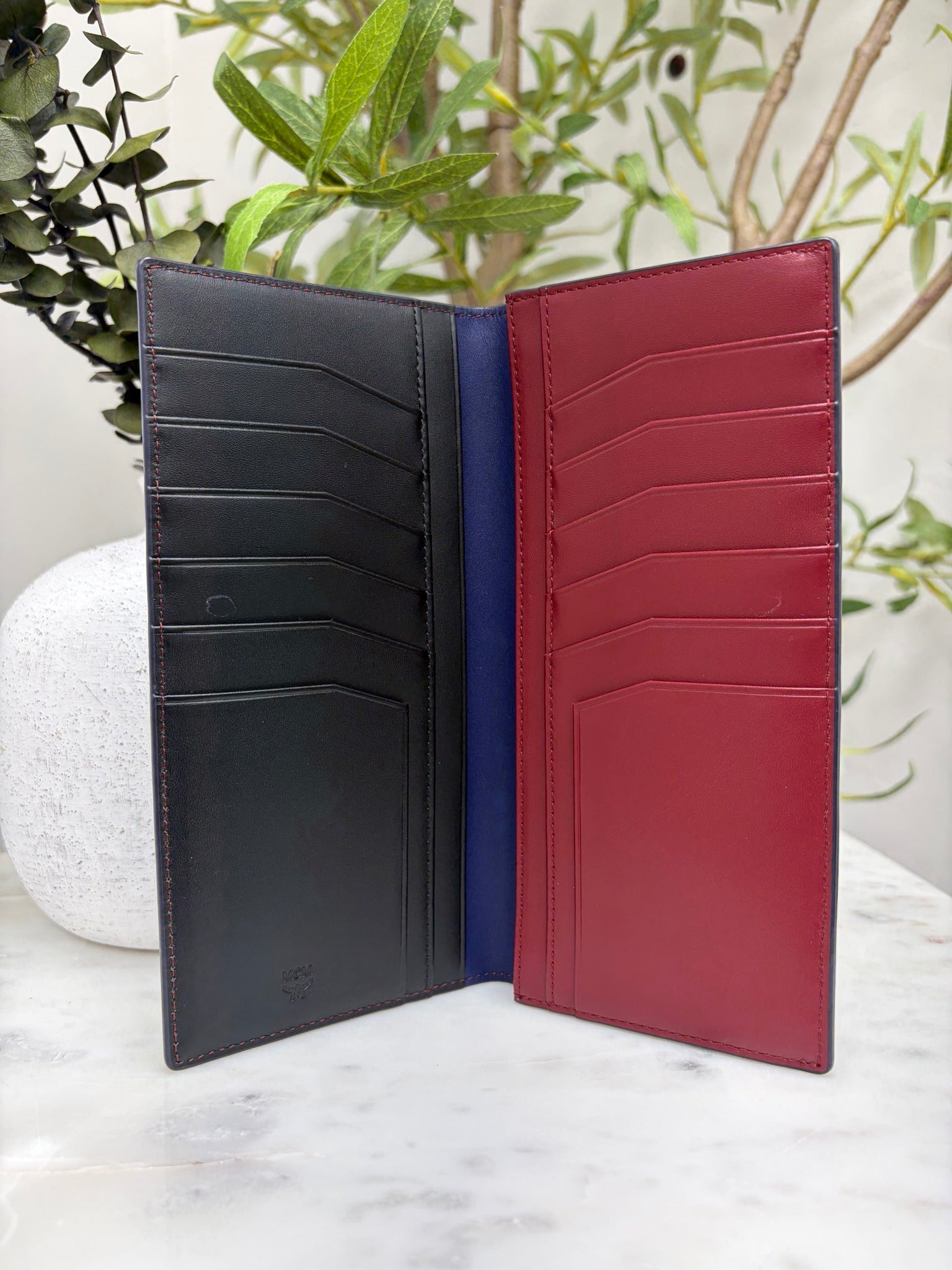 MCM Blue Leather Long wallet
