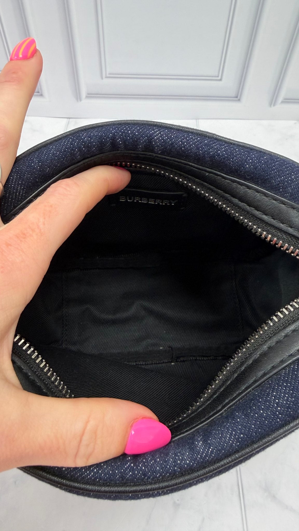 Burberry Dark Denim Star Logo Camera Bag