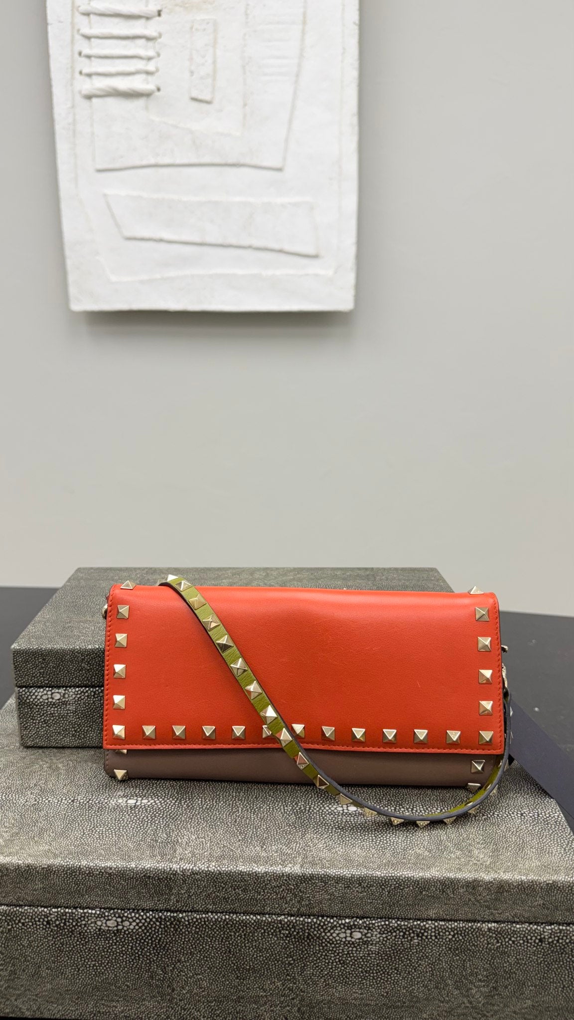 Valentino Multicolor Leather Rockstud Shoulder Bag 
