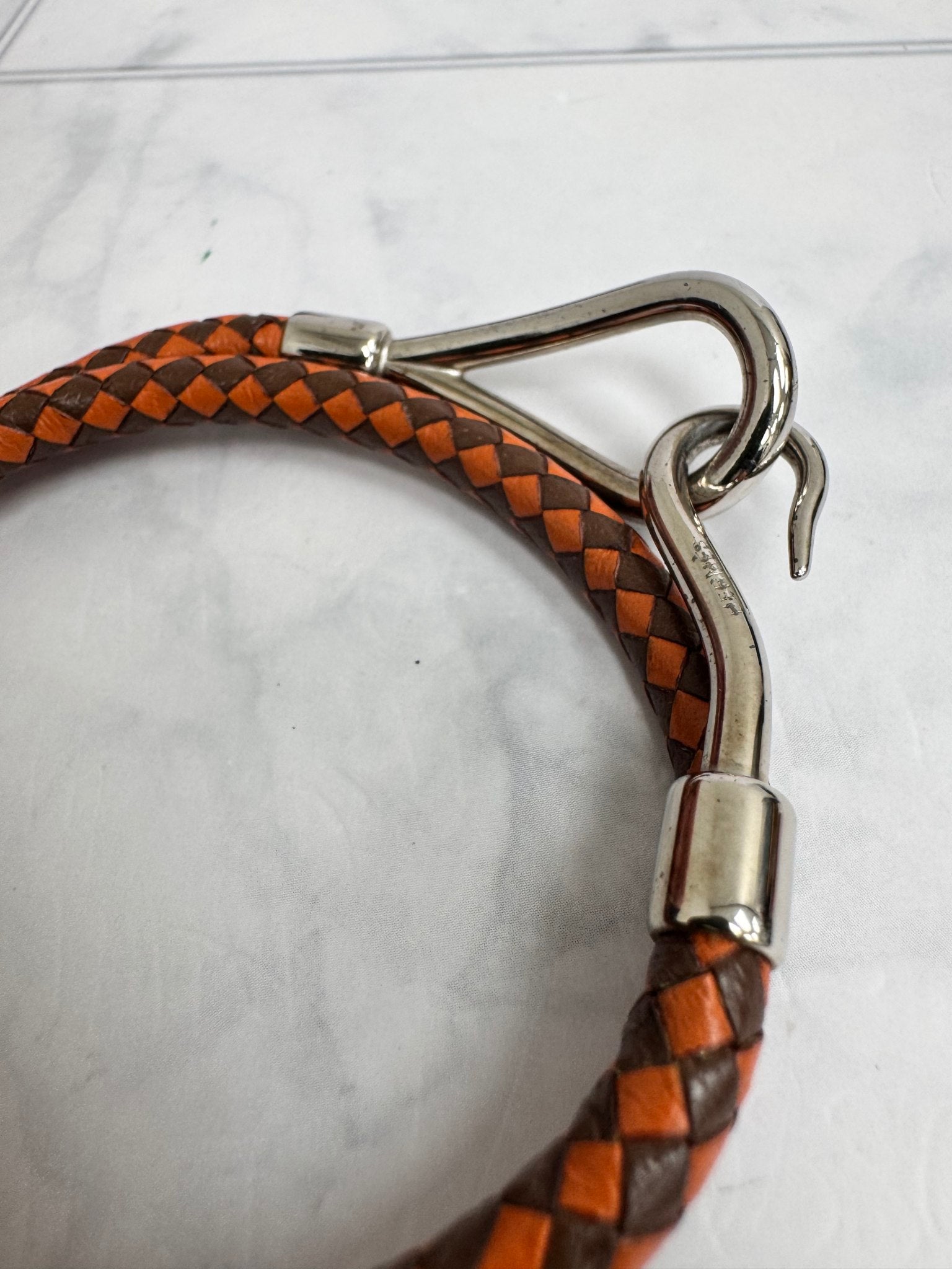 Hermes Orange Leather Jumbo Double Tour Wrap Bracelet 