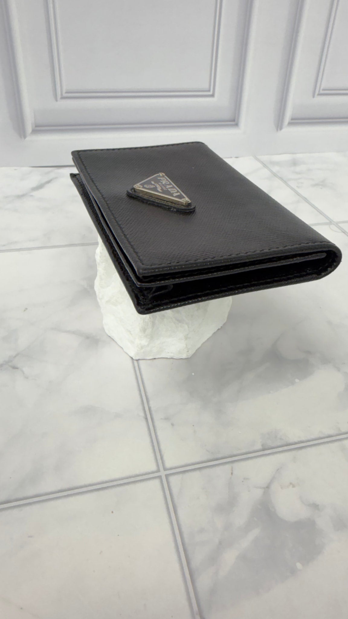 LIKE NEW - Prada Black Saffiano Leather Card Holder 