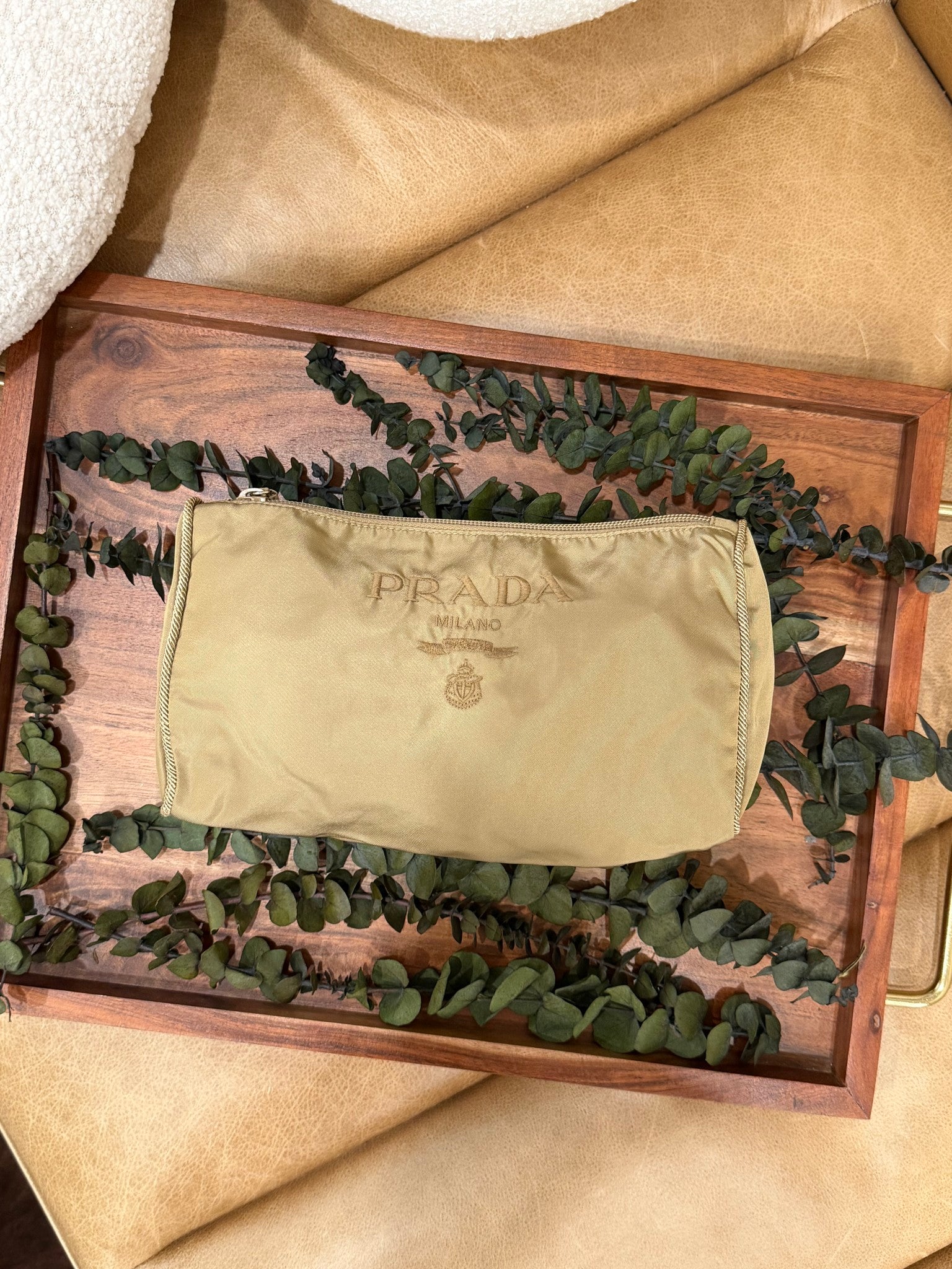 Prada Beige Nylon Pouch