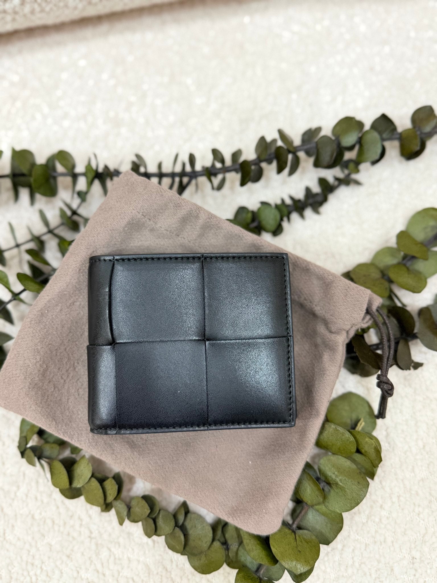 Bottega Veneta Black Leather Cassette Bifold Wallet