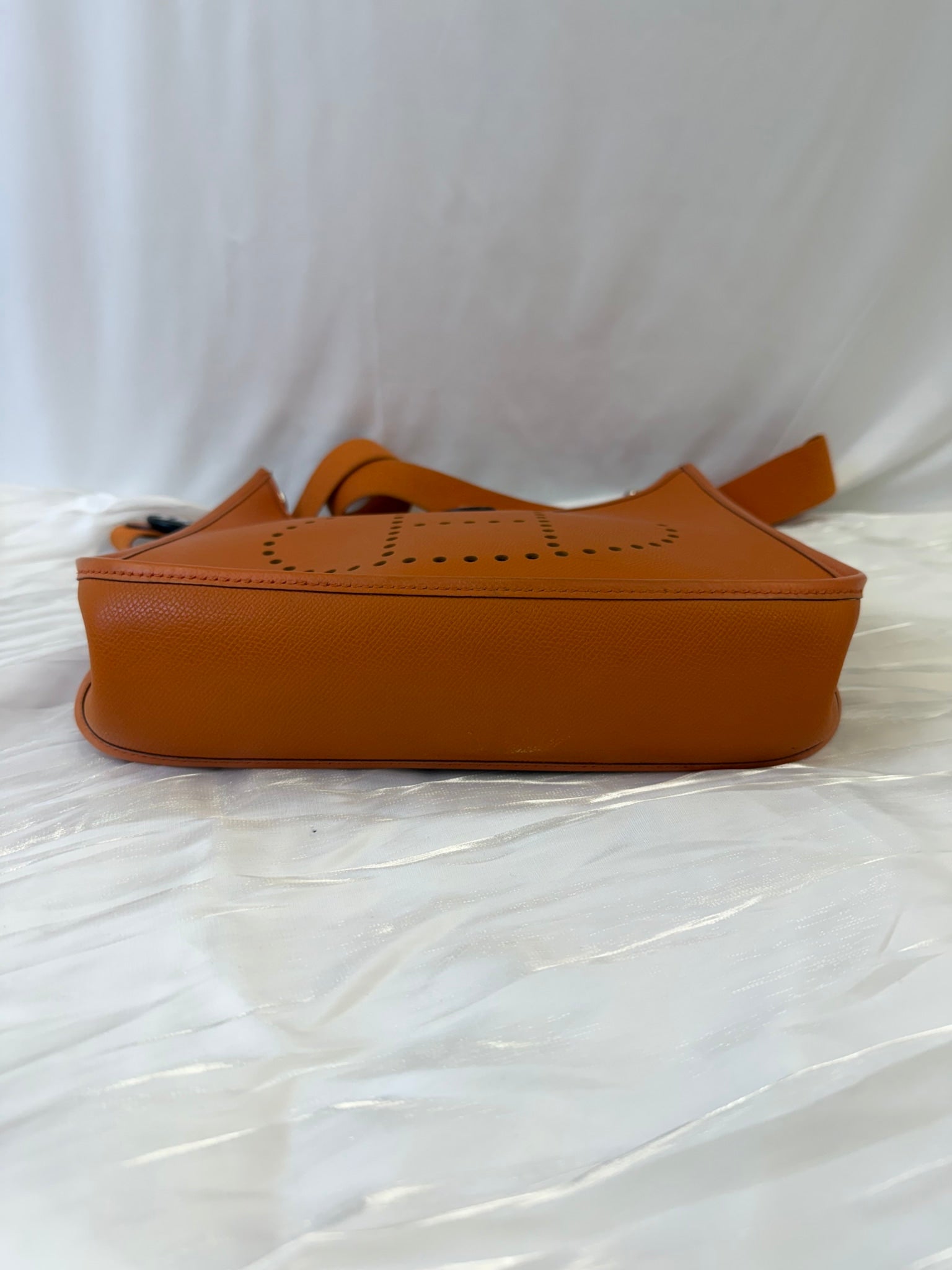 Hermes Orange Leather Evelyne Crossbody Bag PM