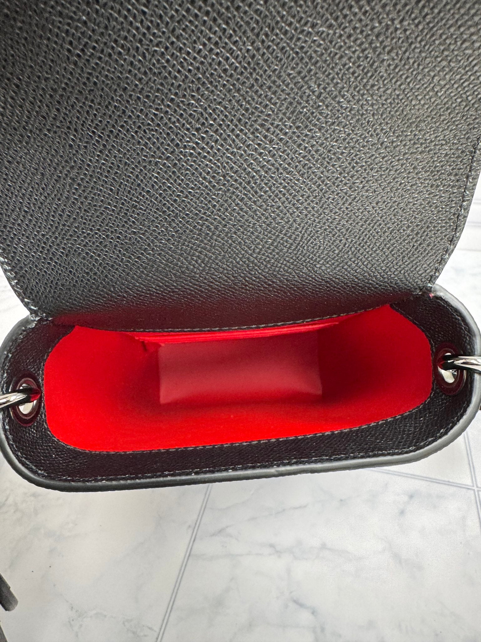 Christian Louboutin Black Grained Leather Crossbody Bag
