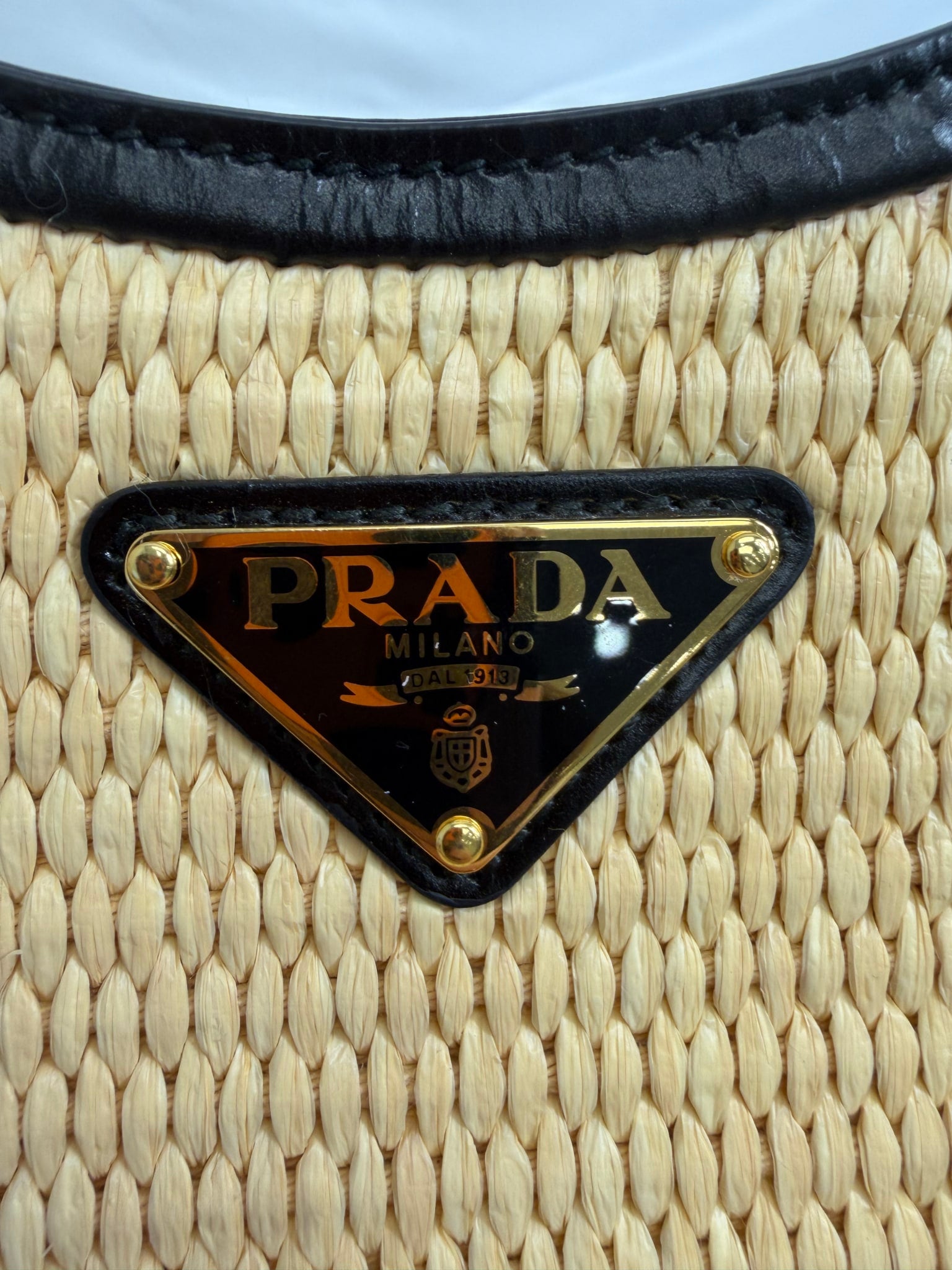 BRAND NEW Prada Woven Leather Trim Cleo Bag