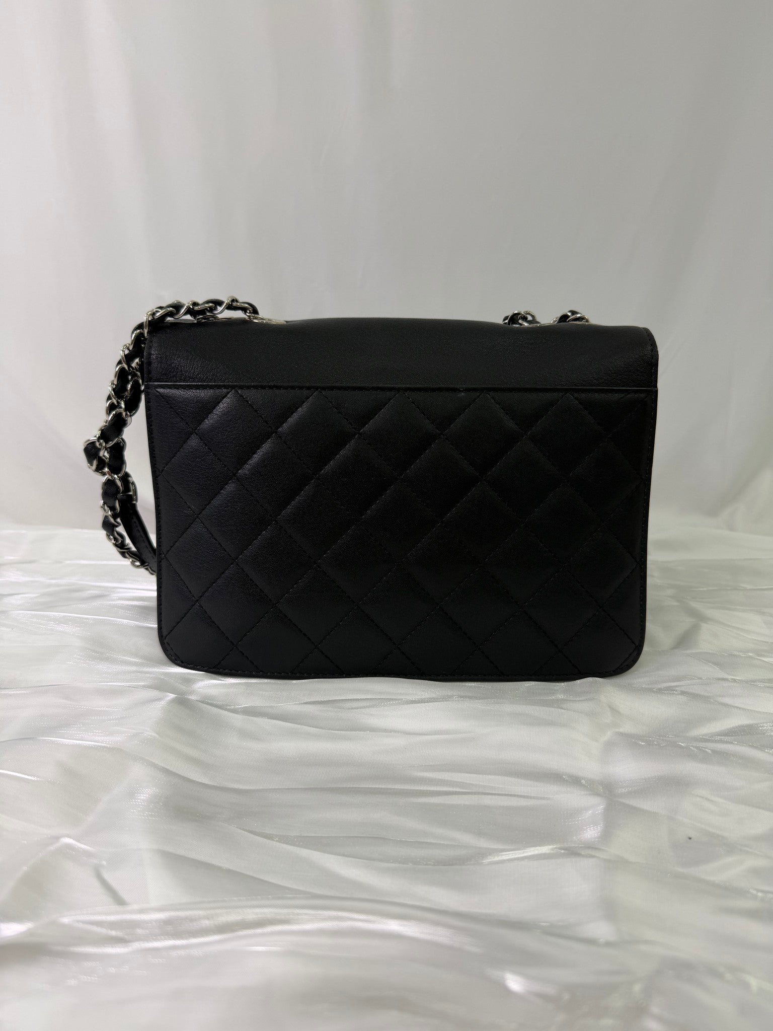 Chanel Black Calfskin CC Box Flap Shoulder Bag