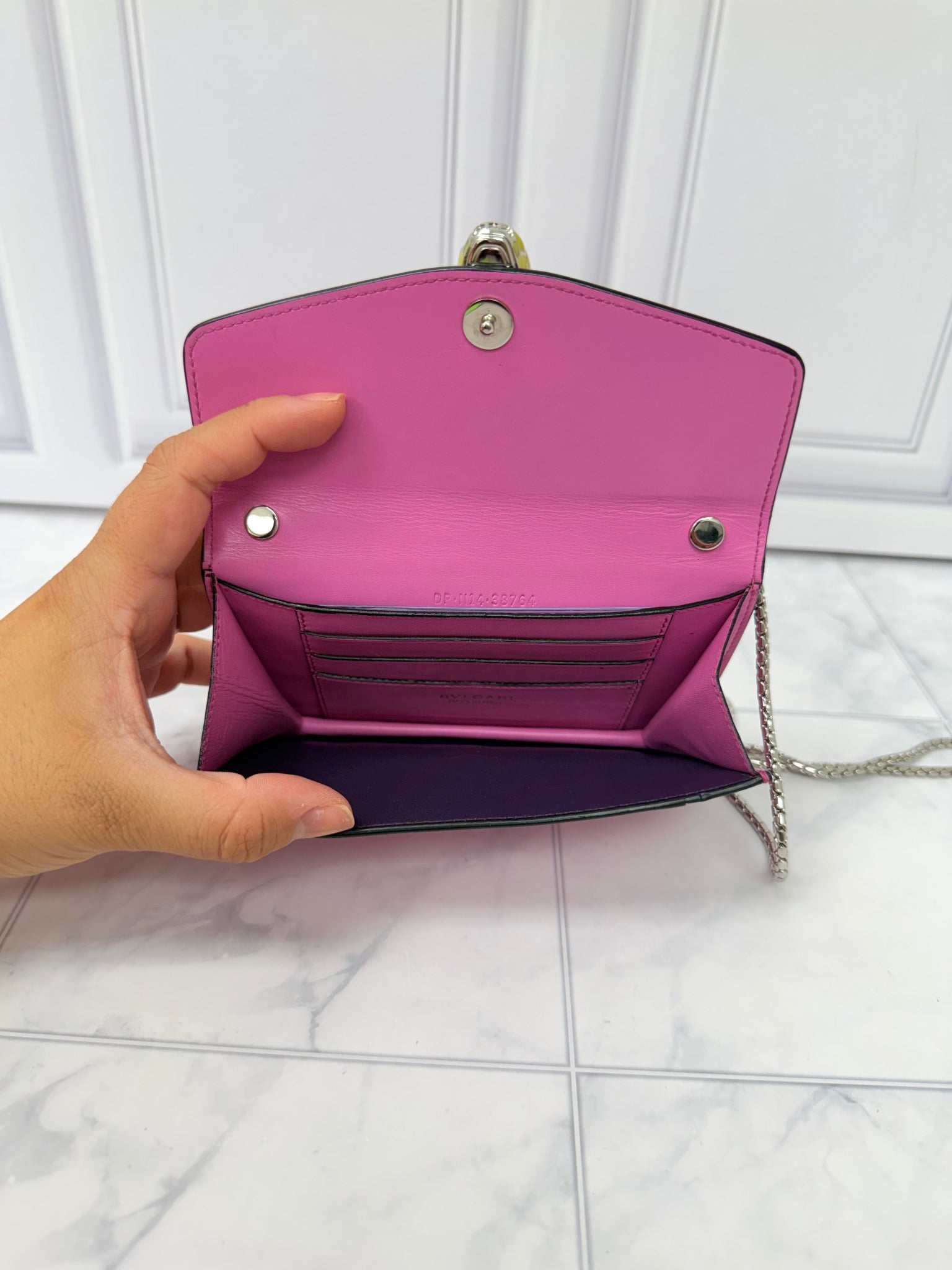 Bvlgari Pink Leather Serpenti Forever Super Mini Crossbody