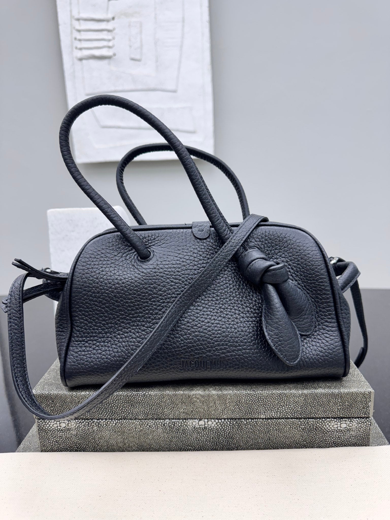 BRAND NEW - Jacquemus Black Grained Leather Piccolo Turismo 2Way Bag