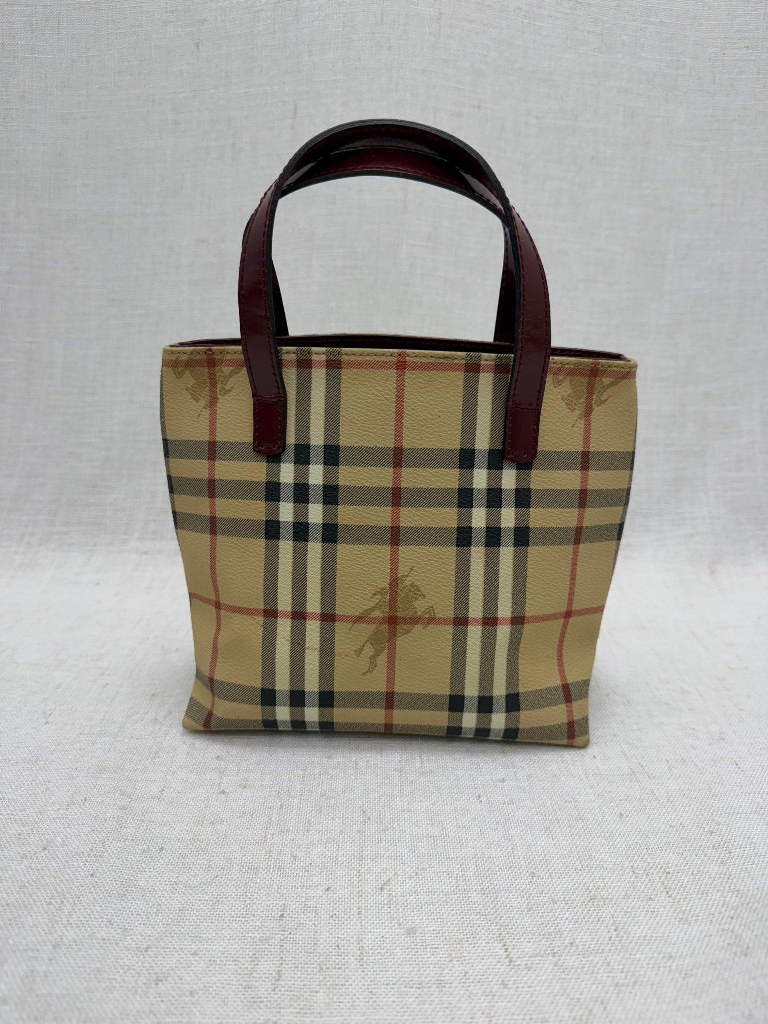 Burberry Vintage Nova Check Leather Mini Tote Bag
