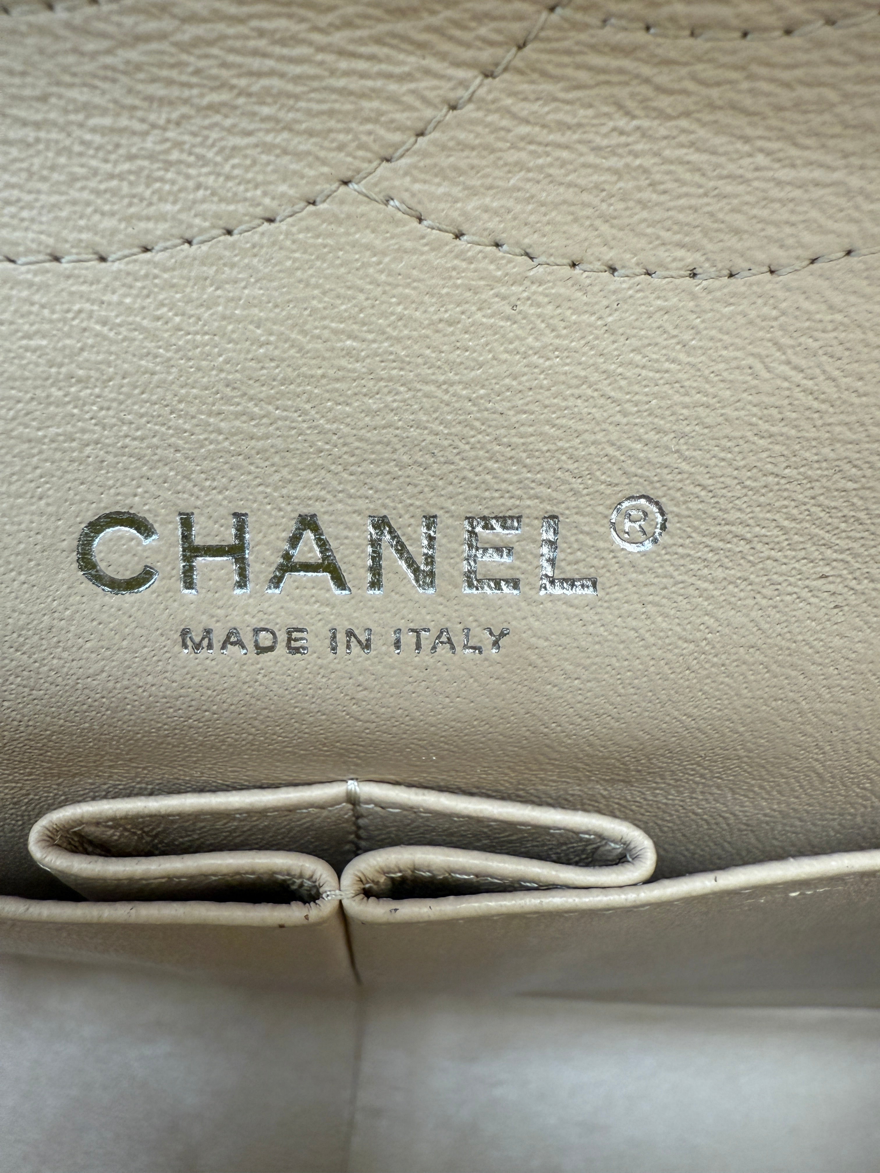 Chanel Beige Quilted Lambskin Jumbo Double Flap Bag