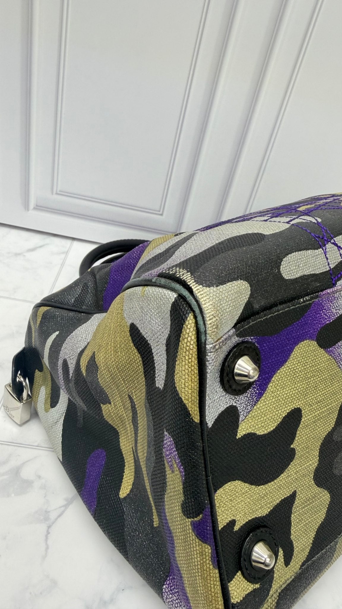 Christian Dior Multicolor Camouflage Canvas Boston Bag 