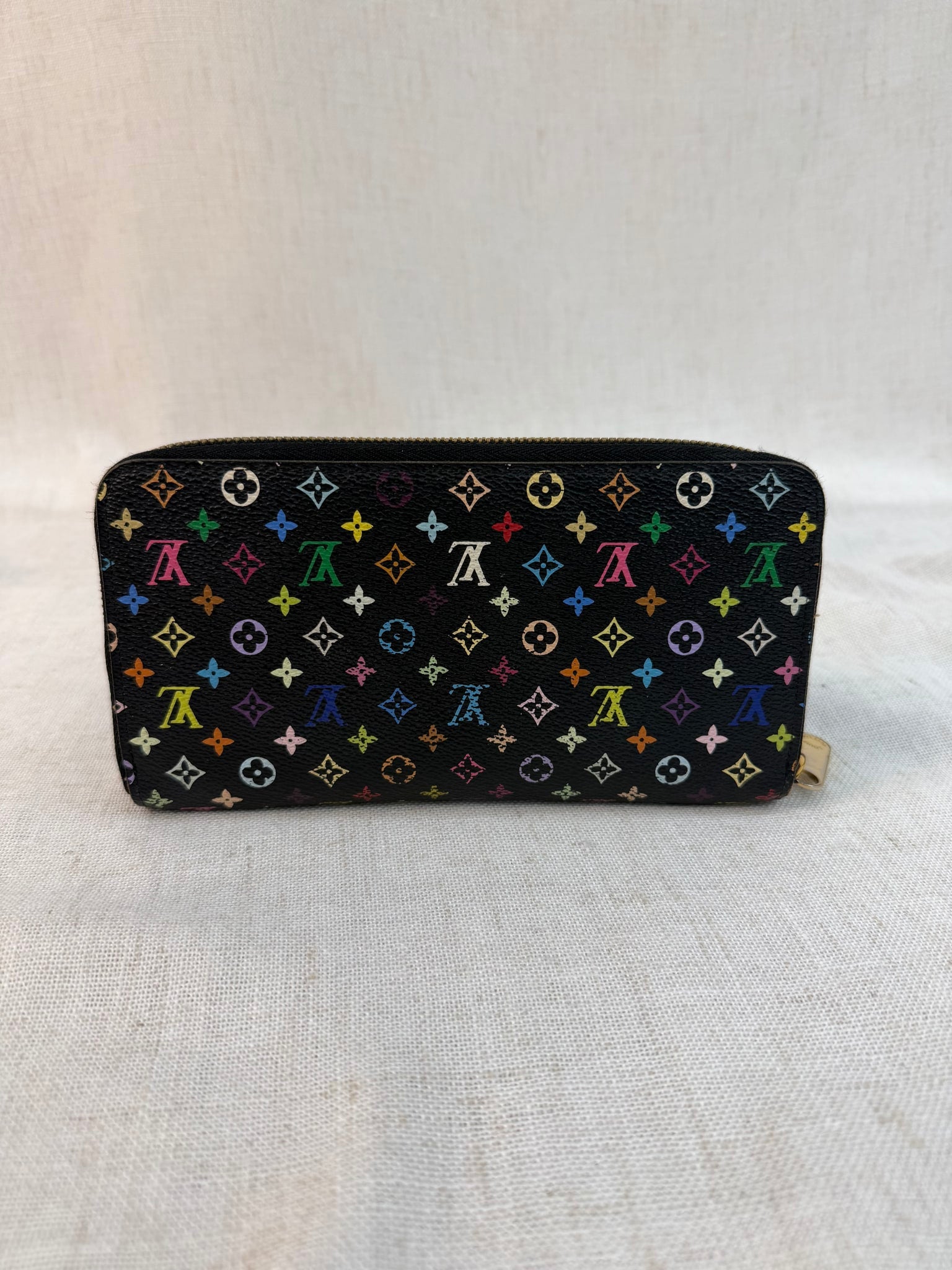 Louis Vuitton Black Multicolor Zippy Wallet