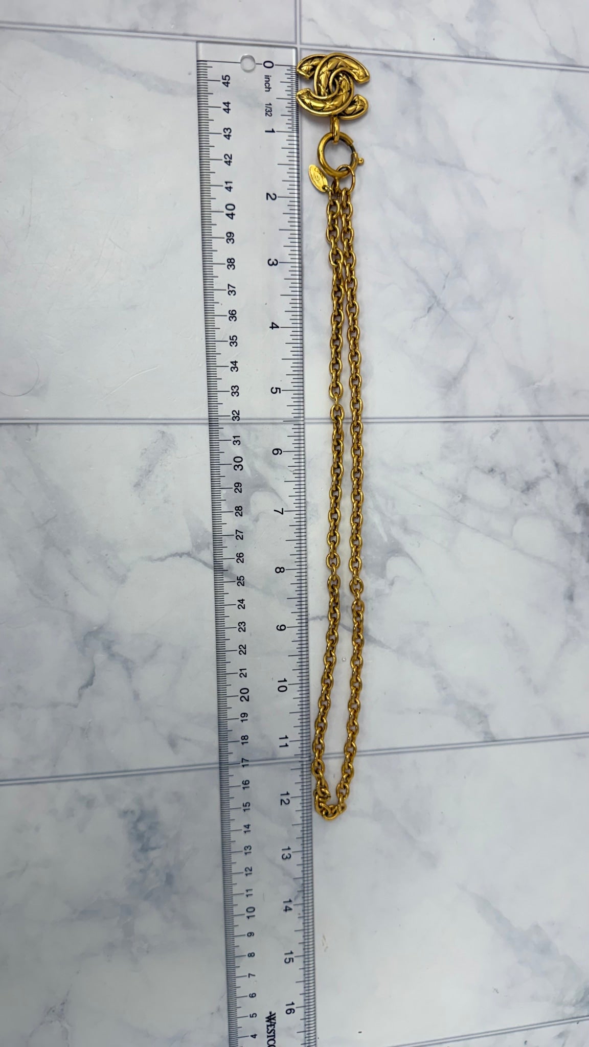 Chanel Gold Tone CC Necklace 