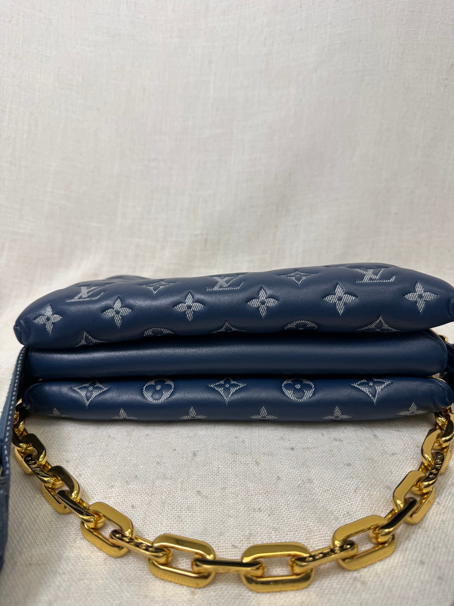Louis Vuitton Blue Empreinte Coussin PM Handbag 