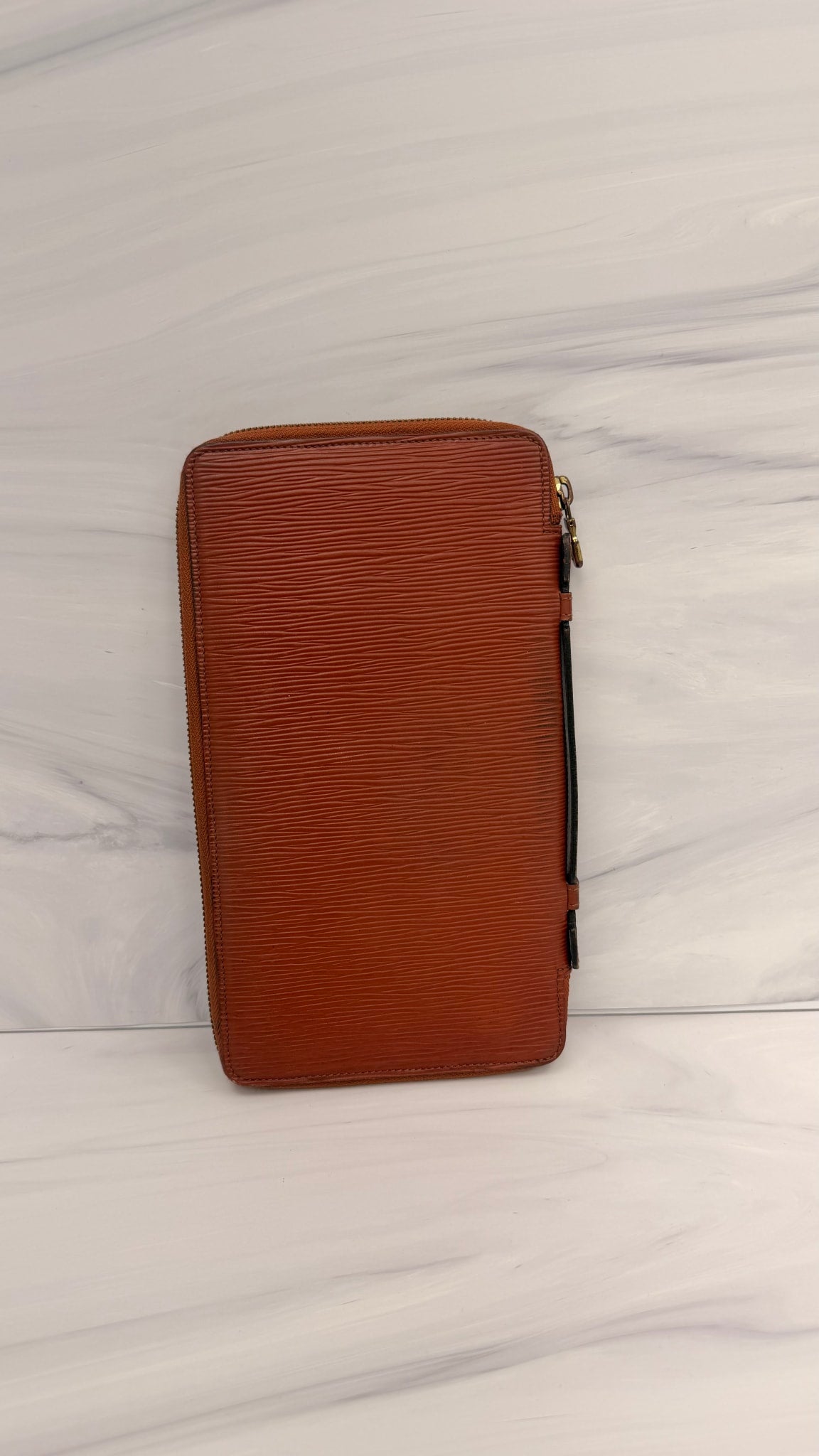 Louis Vuitton Brown Epi Leather Large Zippy Travel Organizer Wallet 