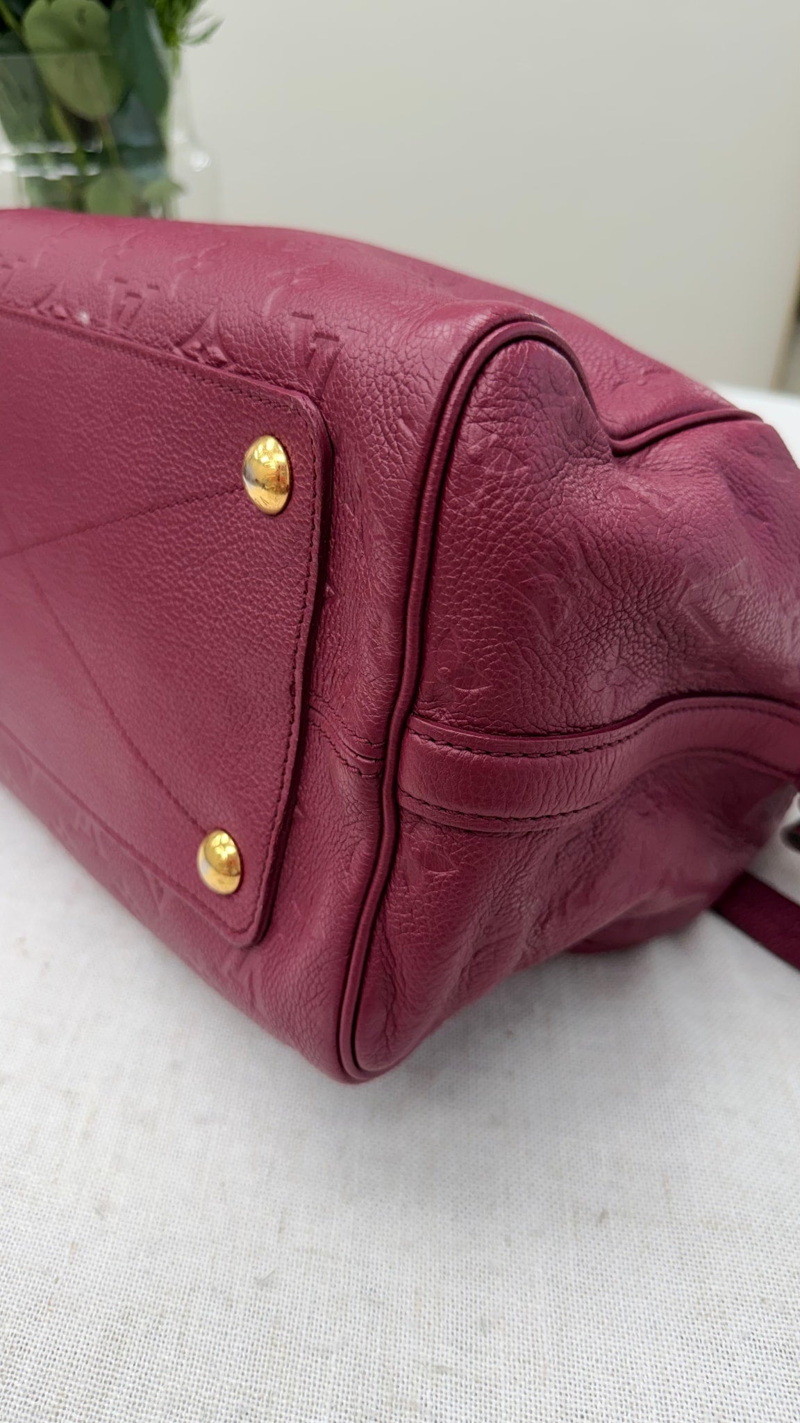 Louis Vuitton Burgundy Empreinte Speedy 30 Bandouliere