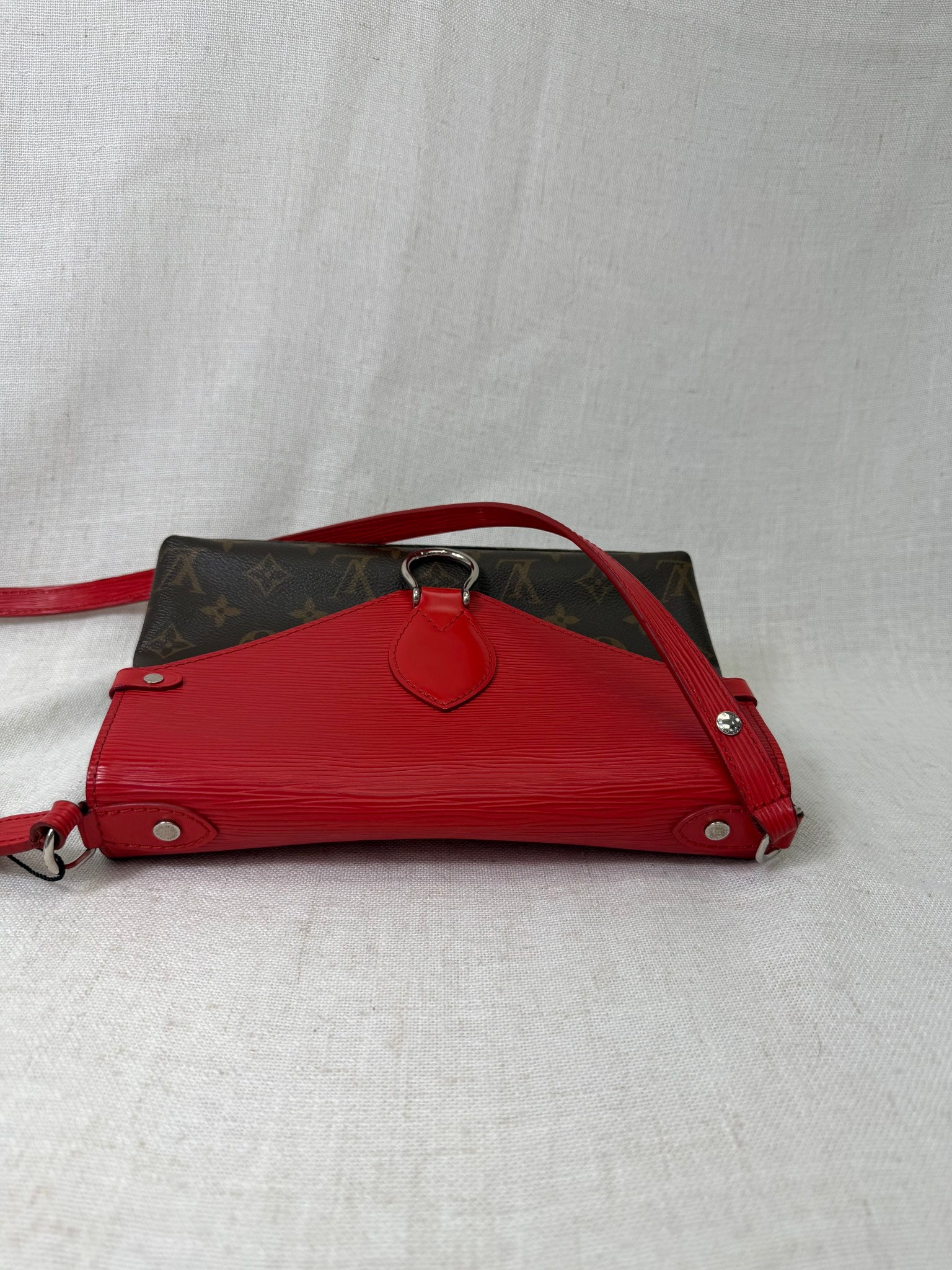 Louis Vuitton Red Epi Leather Monogram Saint Michel Shoulder Bag