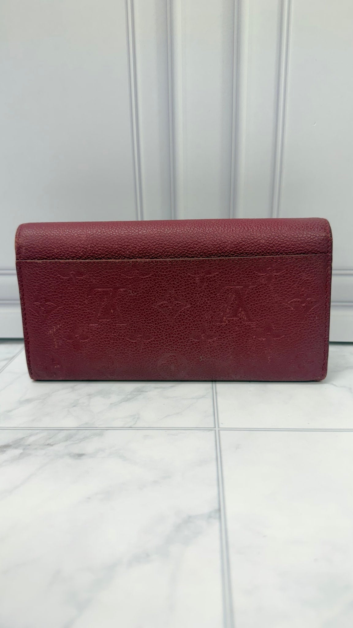Louis Vuitton Monogram Purple Empreinte Leather Sarah Wallet 
