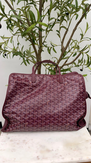 Goyard Burgundy Goyardine Canvas Sac Hardy PM Pet Carrier